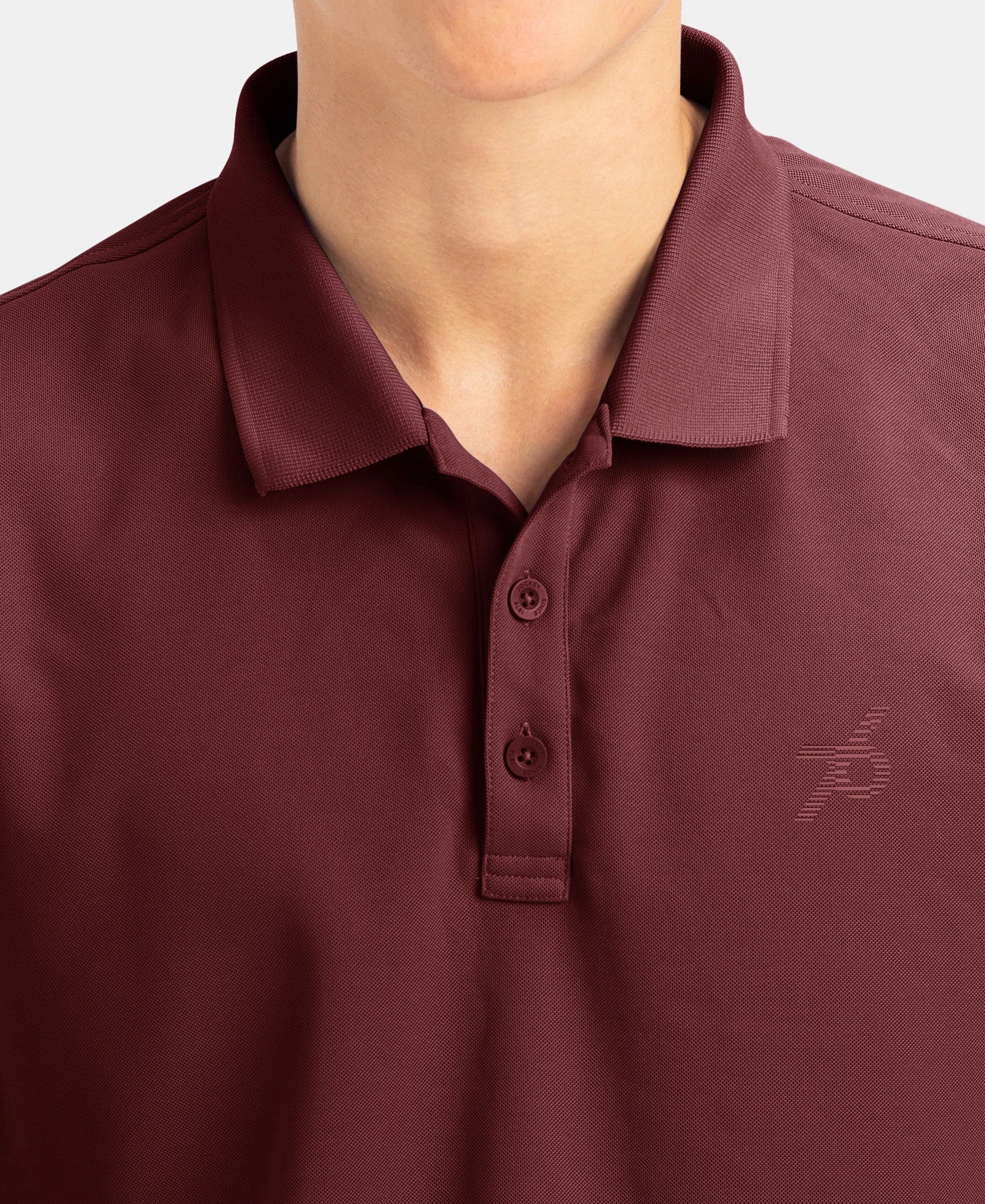 Microfiber Fabric Solid Half Sleeve Polo T-Shirt with StayDry & StayFresh Technology - Dark Maroon - Image 6