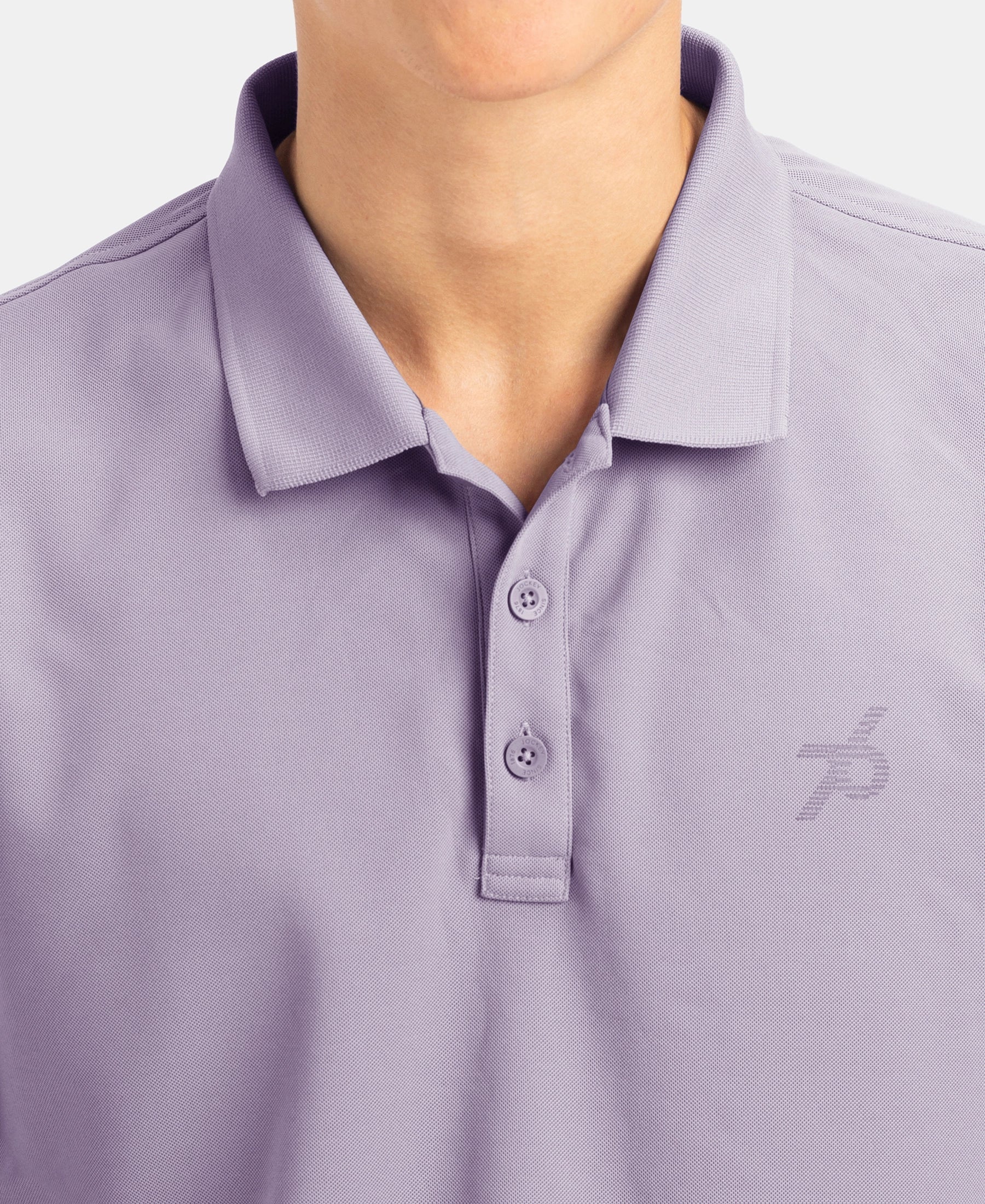 Microfiber Fabric Solid Half Sleeve Polo T-Shirt with StayDry & StayFresh Technology - Lilac Breeze - Image 6