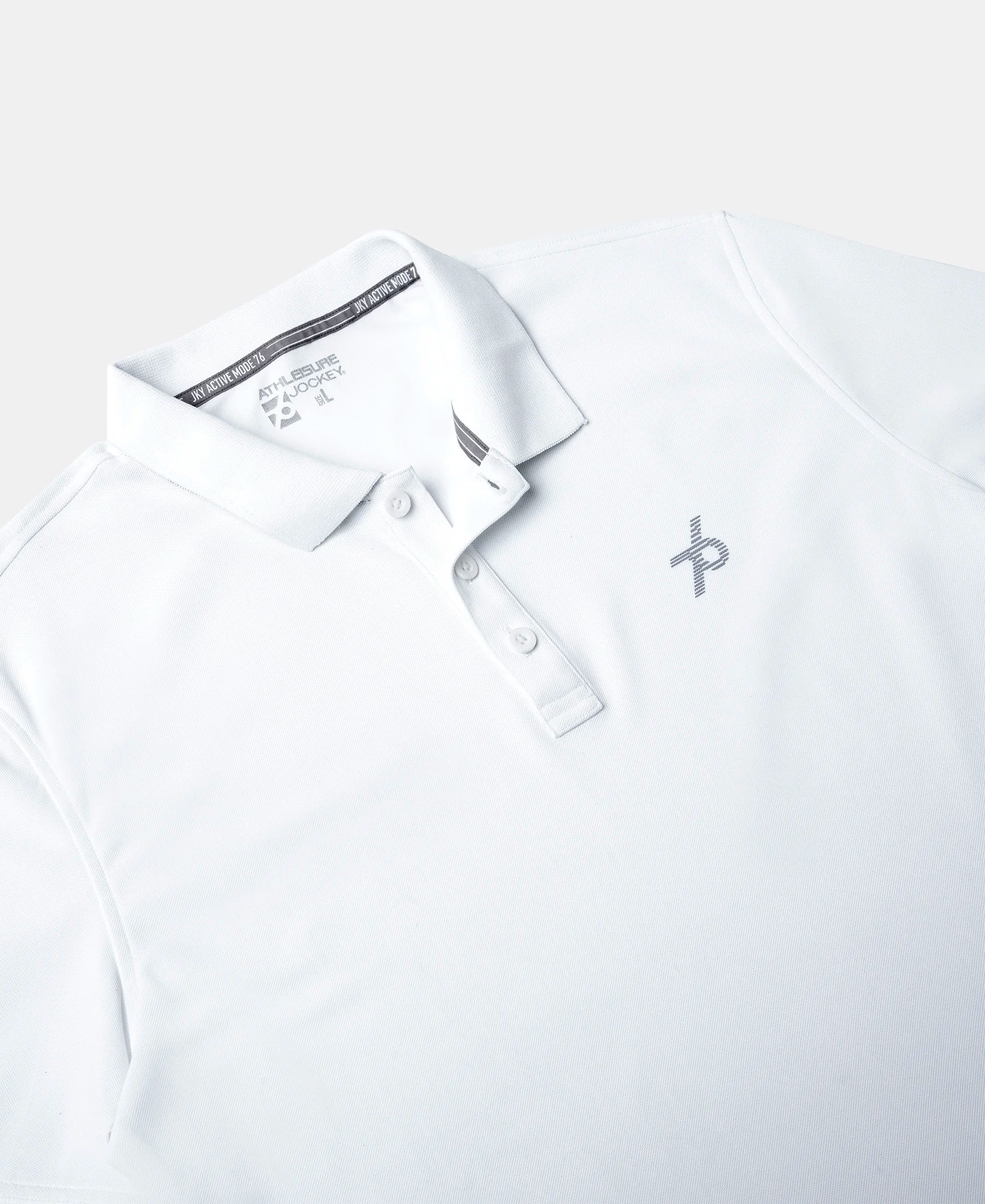 Microfiber Fabric Solid Half Sleeve Polo T-Shirt with StayDry & StayFresh Technology - White - Image 7