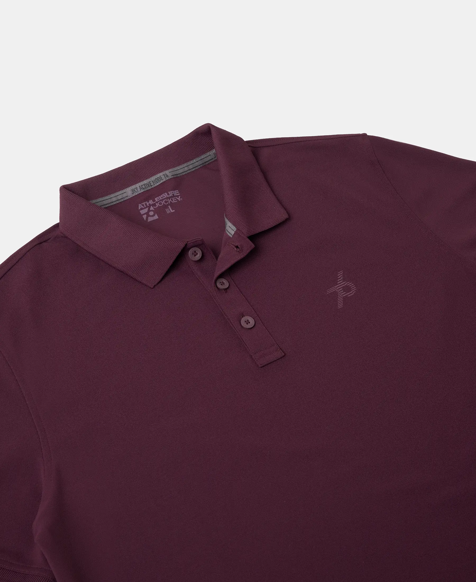 Microfiber Fabric Solid Half Sleeve Polo T-Shirt with StayDry & StayFresh Technology - Wine - Image 7