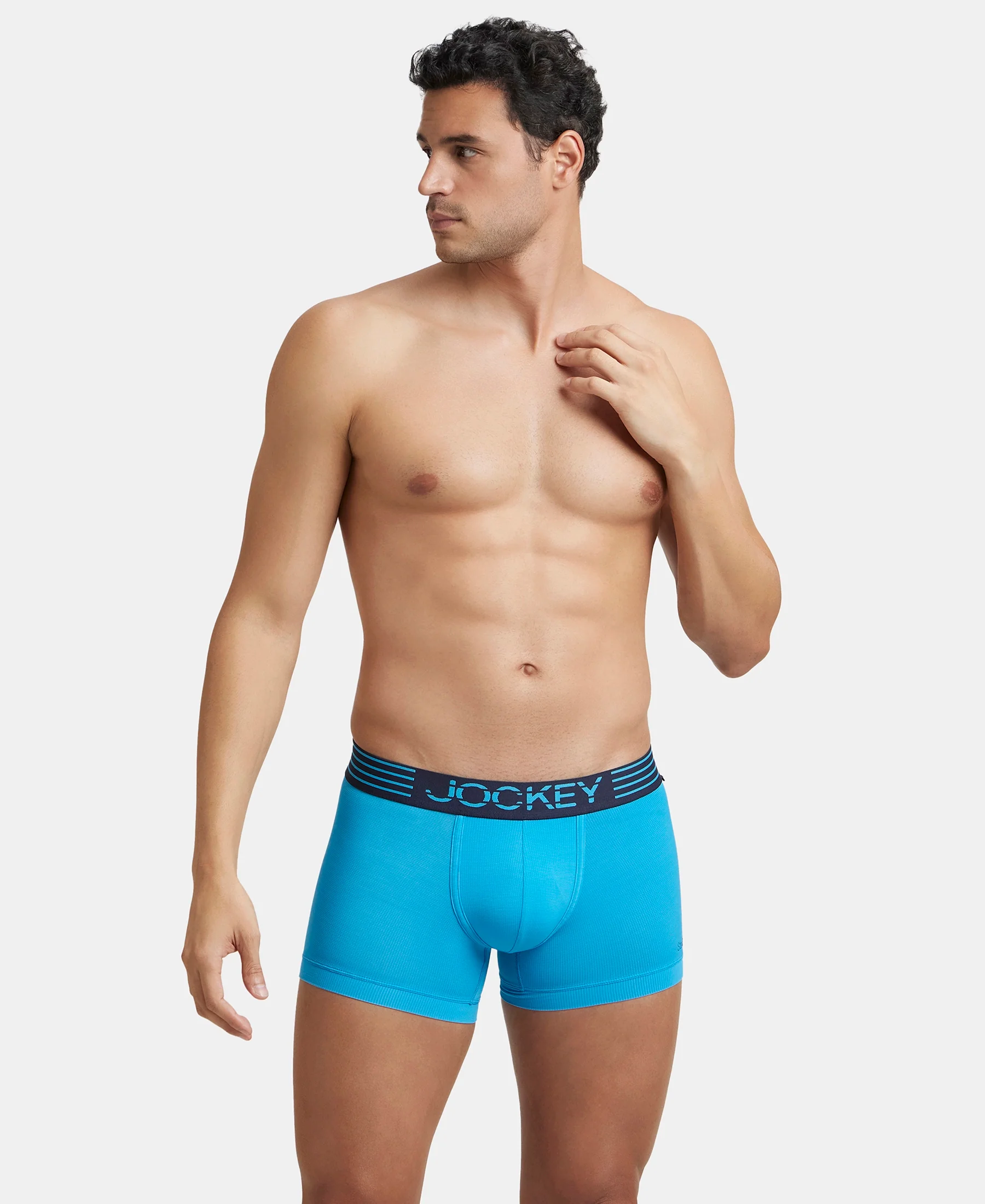 Microfiber Mesh Elastane Stretch Performance Trunk with StayDry Technology - Tropical Sea - Image 5