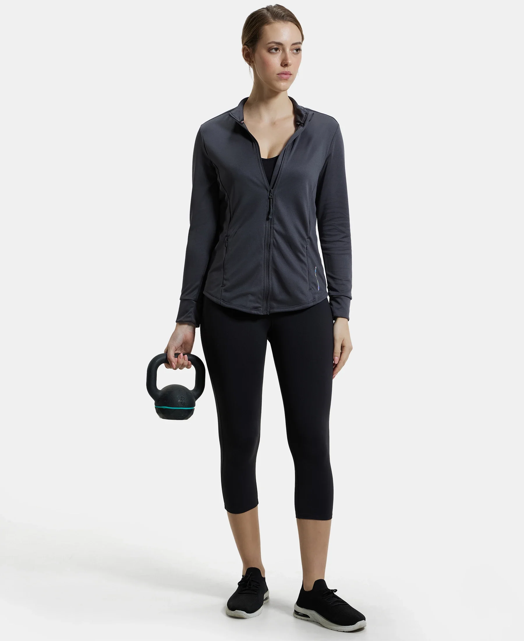 Microfiber Relaxed fit Jacket with Curved Back Hem and StayDry Treatment - Forged Iron - Image 6