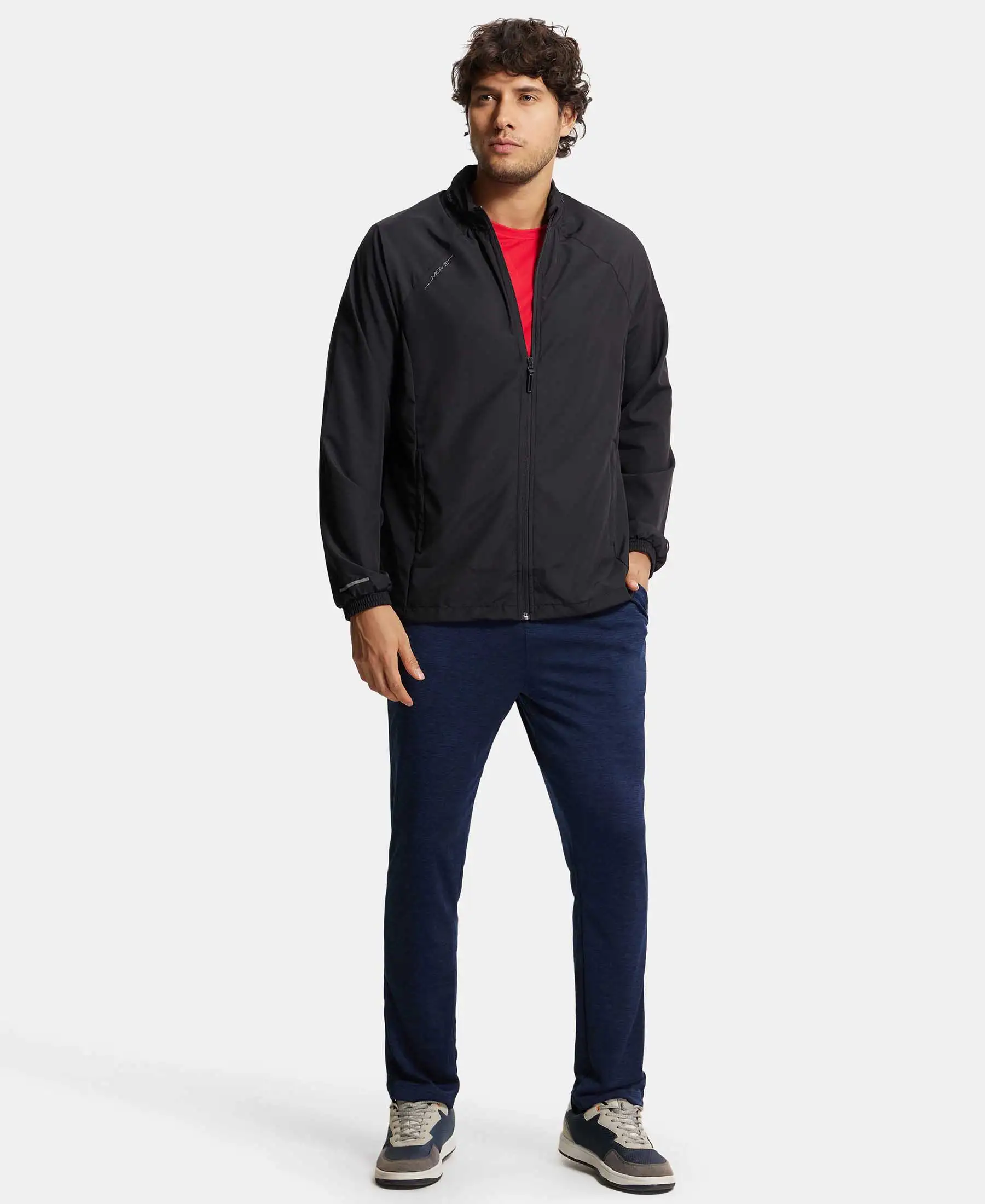 Microfiber Water Resistant Convertible Hoodie Jacket - Black - Image 8