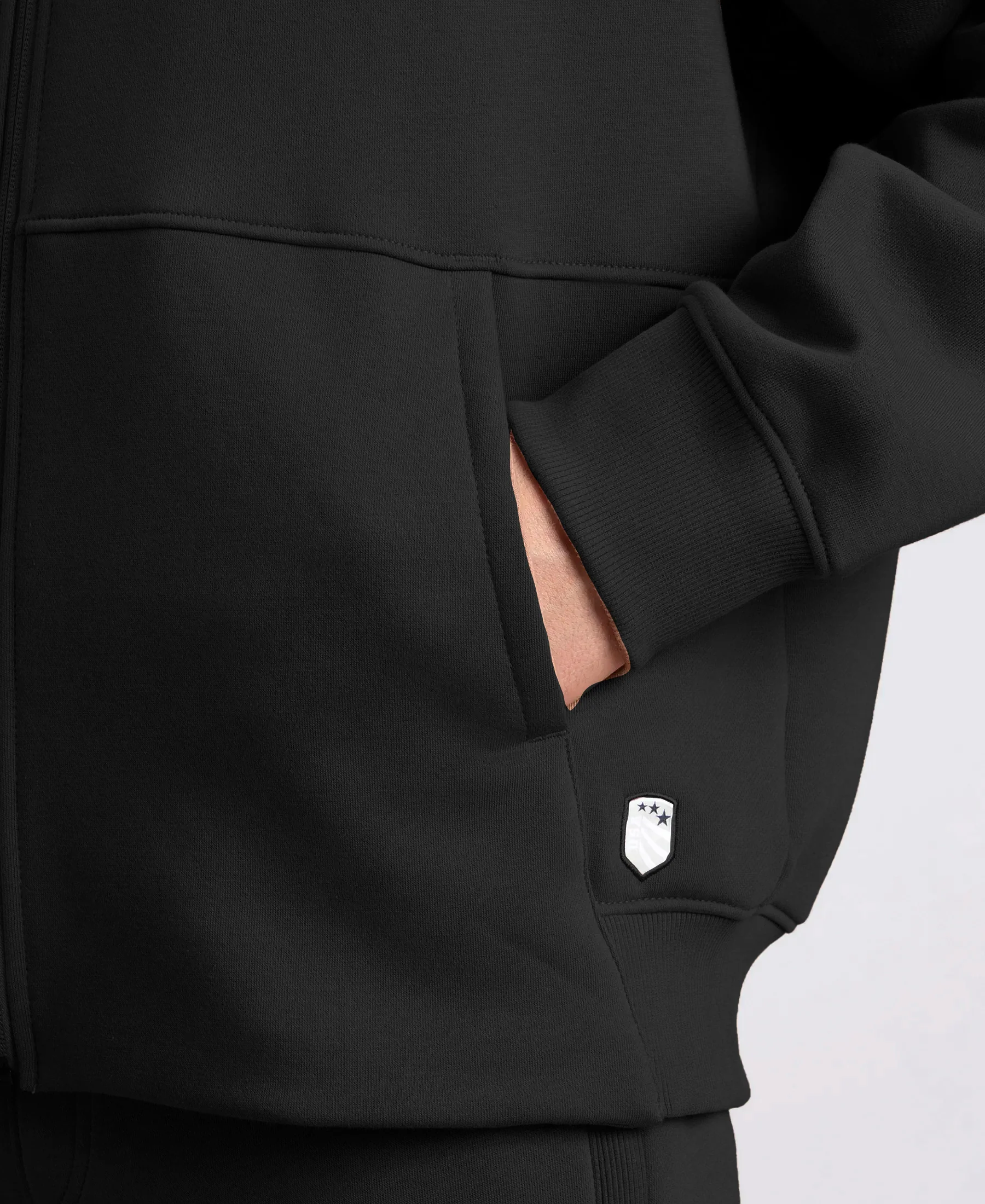 Oversized Super Combed Cotton Rich Fleece Jacket with StayWarm Technology - Black - Image 8