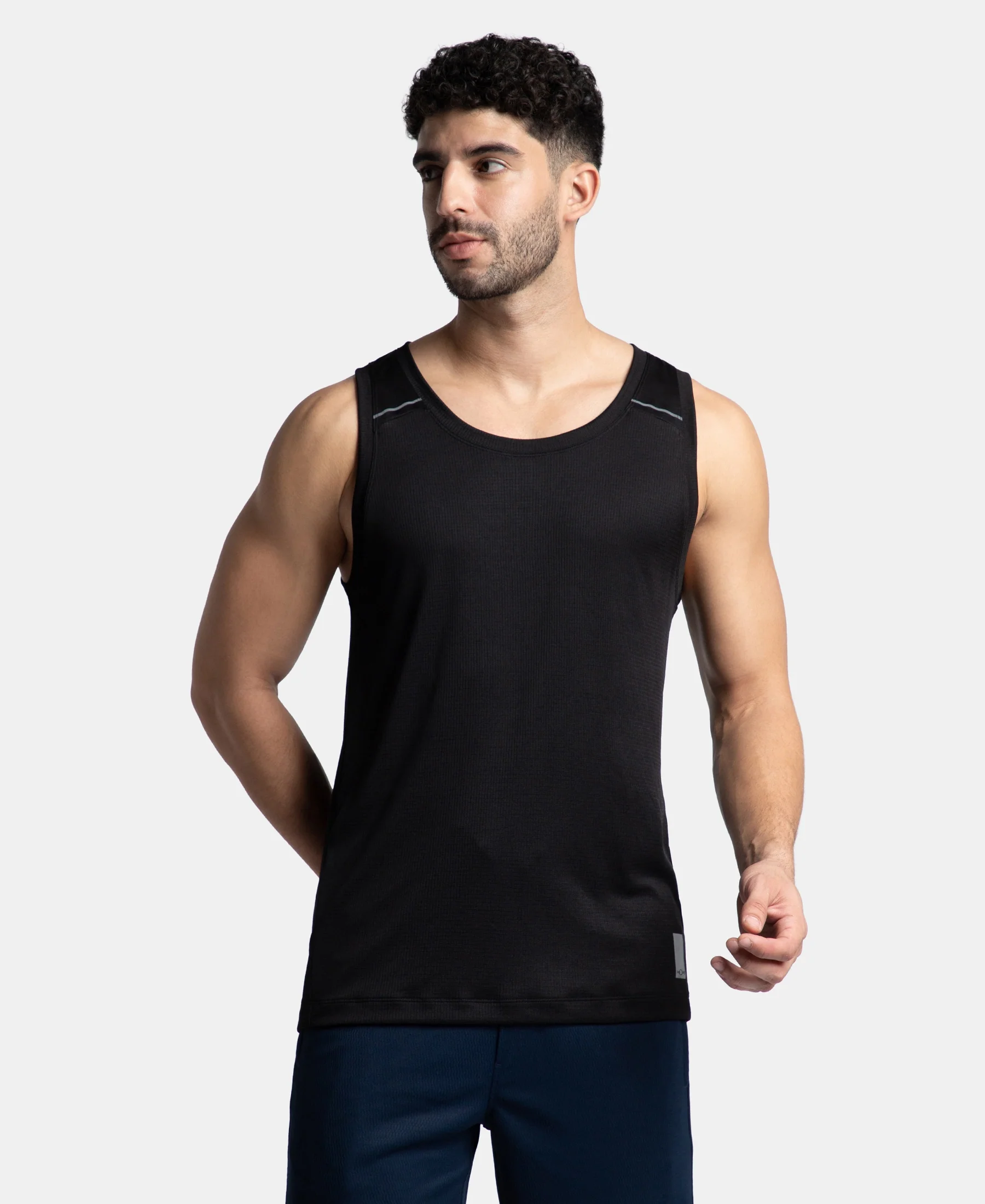 Pack of 2 Lightweight Microfiber Solid Tank Top with Breathable Mesh - Black & Sundried Tomato - Image 7