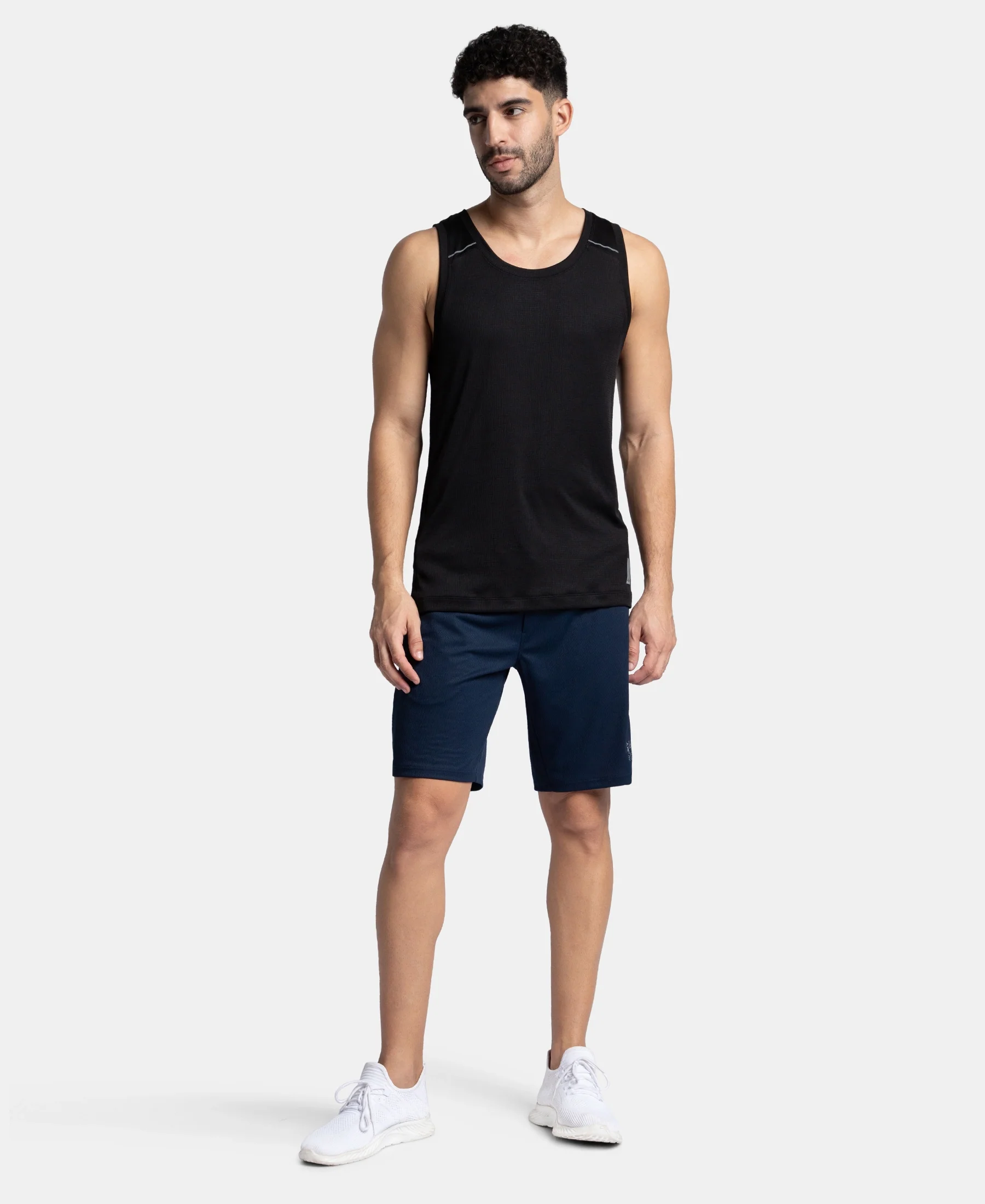 Pack of 2 Lightweight Microfiber Solid Tank Top with Breathable Mesh - Black & Sundried Tomato - Image 9