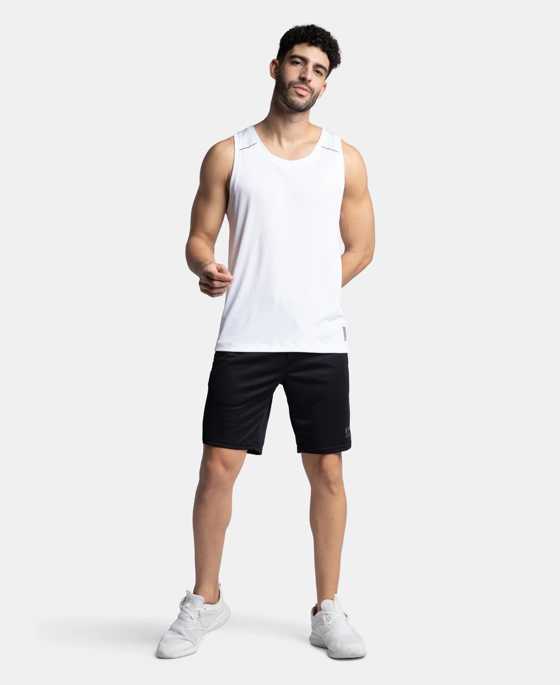 Pack of 2 Lightweight Microfiber Solid Tank Top with Breathable Mesh - White & Navy - Image 6