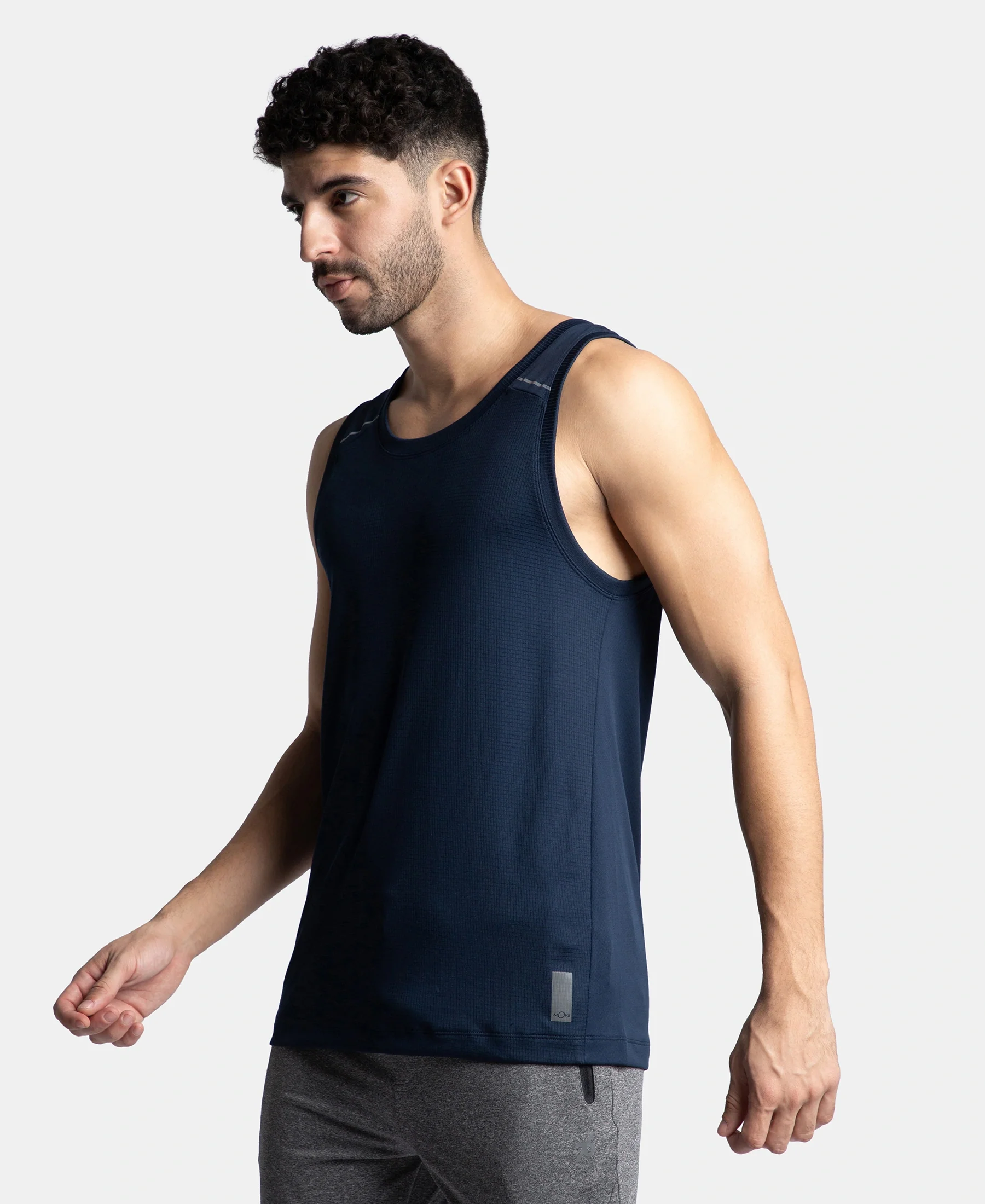 Pack of 2 Lightweight Microfiber Solid Tank Top with Breathable Mesh - White & Navy - Image 7