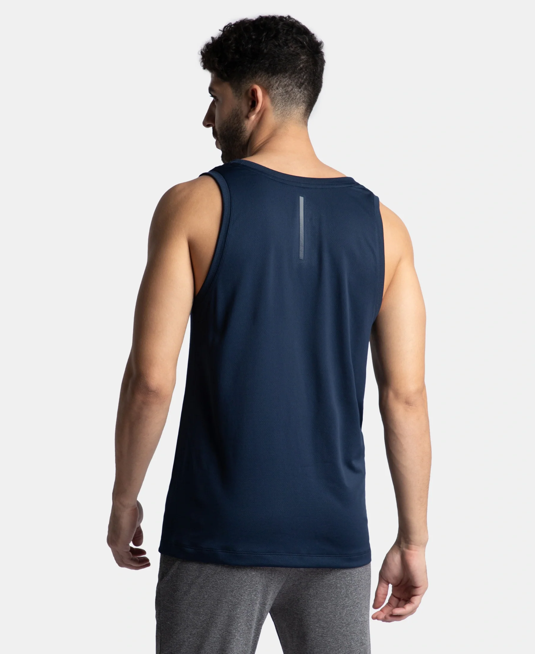 Pack of 2 Lightweight Microfiber Solid Tank Top with Breathable Mesh - White & Navy - Image 8