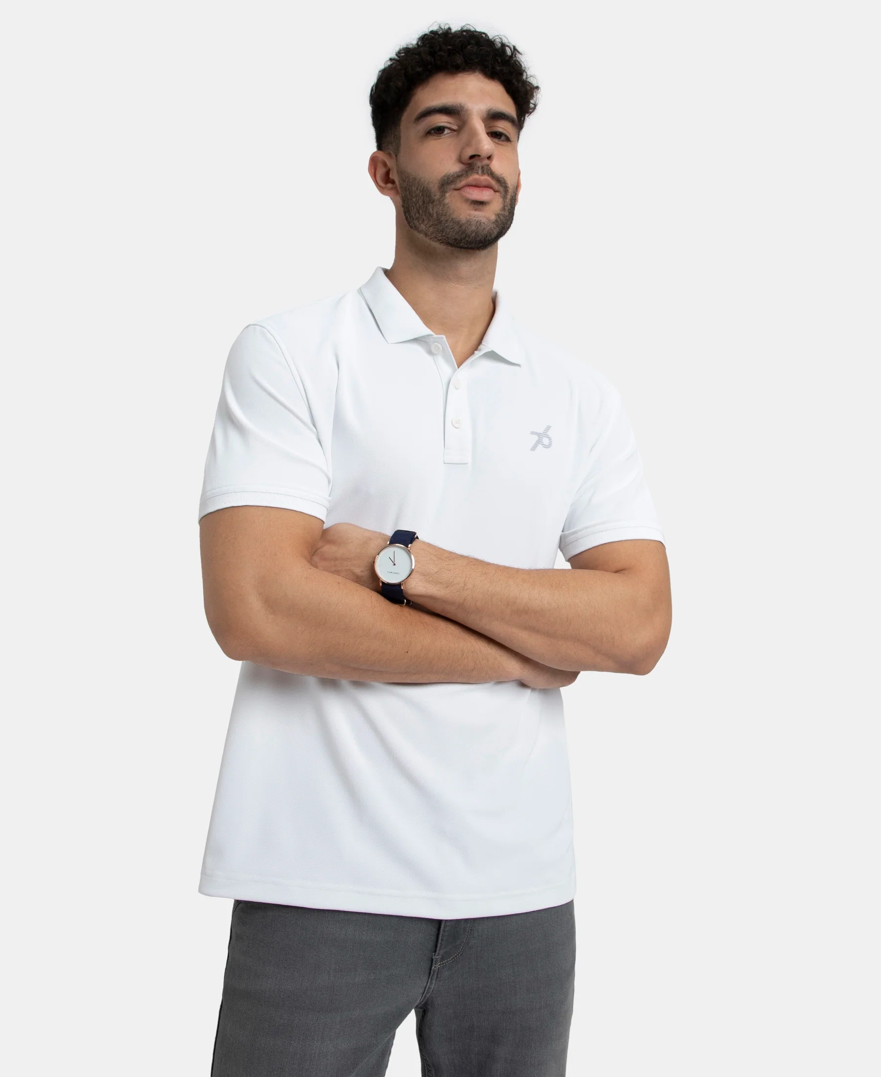 Pack of 2 Microfiber Fabric Solid Half Sleeve Polo T-Shirt with StayDry & StayFresh Technology - White & Lt Blue - Image 9