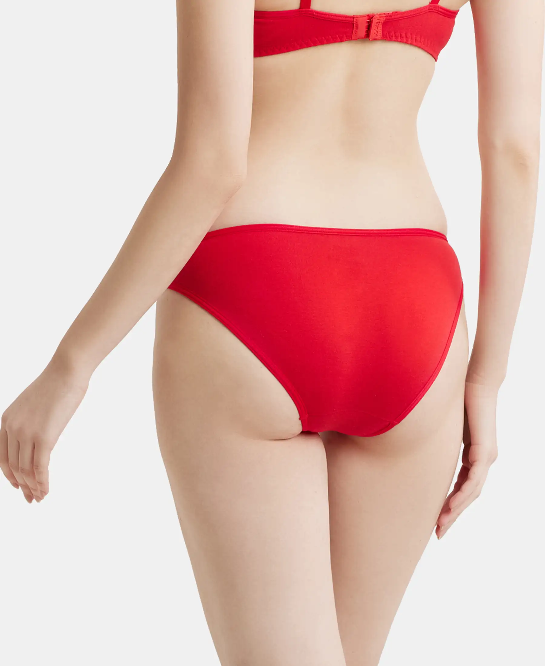 Pack of 2 Super Combed Cotton Elastane Stretch Low Waist Bikini With Concealed Waistband and StayFresh Treatment - Black & Sangria Red - Image 10
