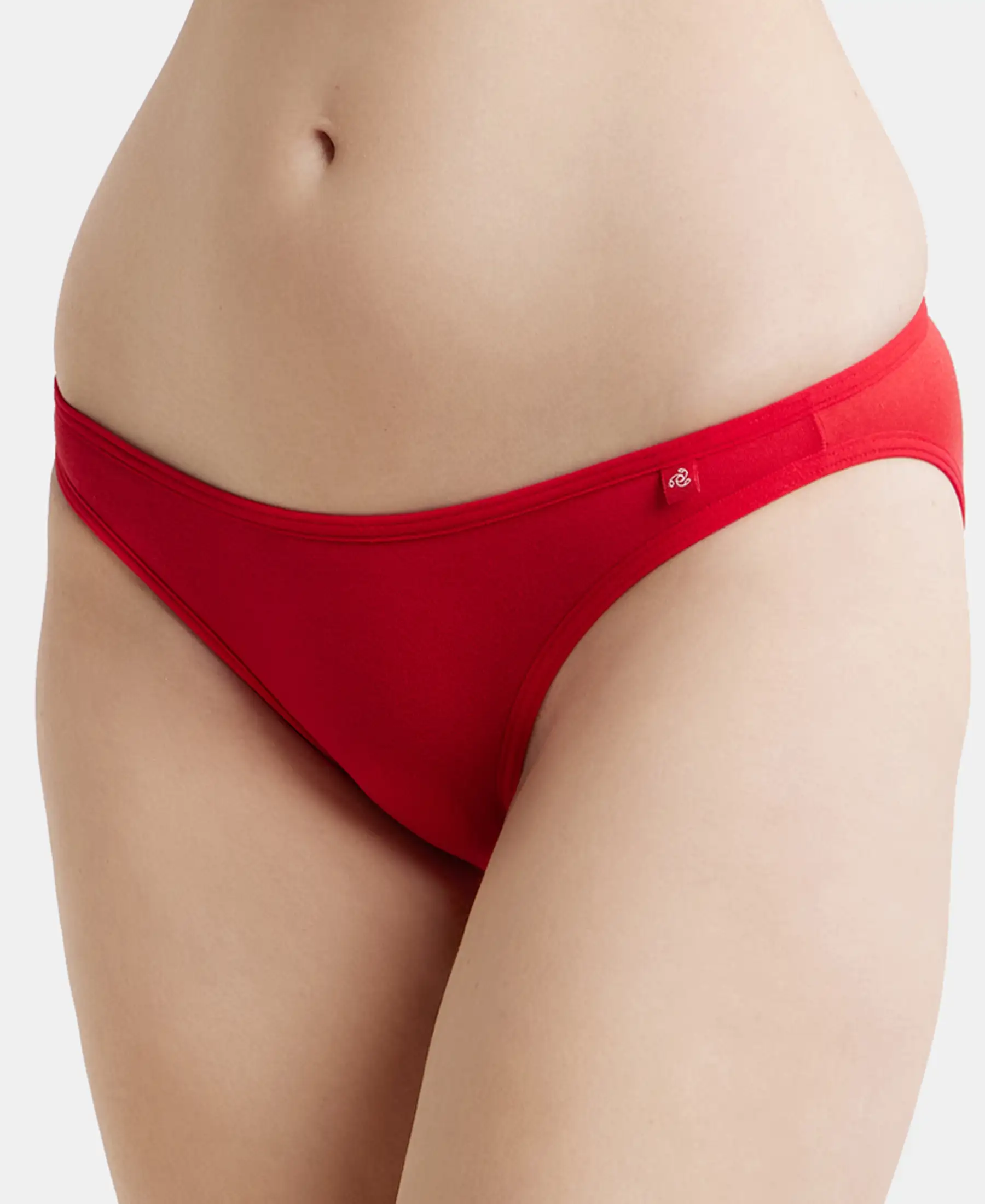Pack of 2 Super Combed Cotton Elastane Stretch Low Waist Bikini With Concealed Waistband and StayFresh Treatment - Black & Sangria Red - Image 13