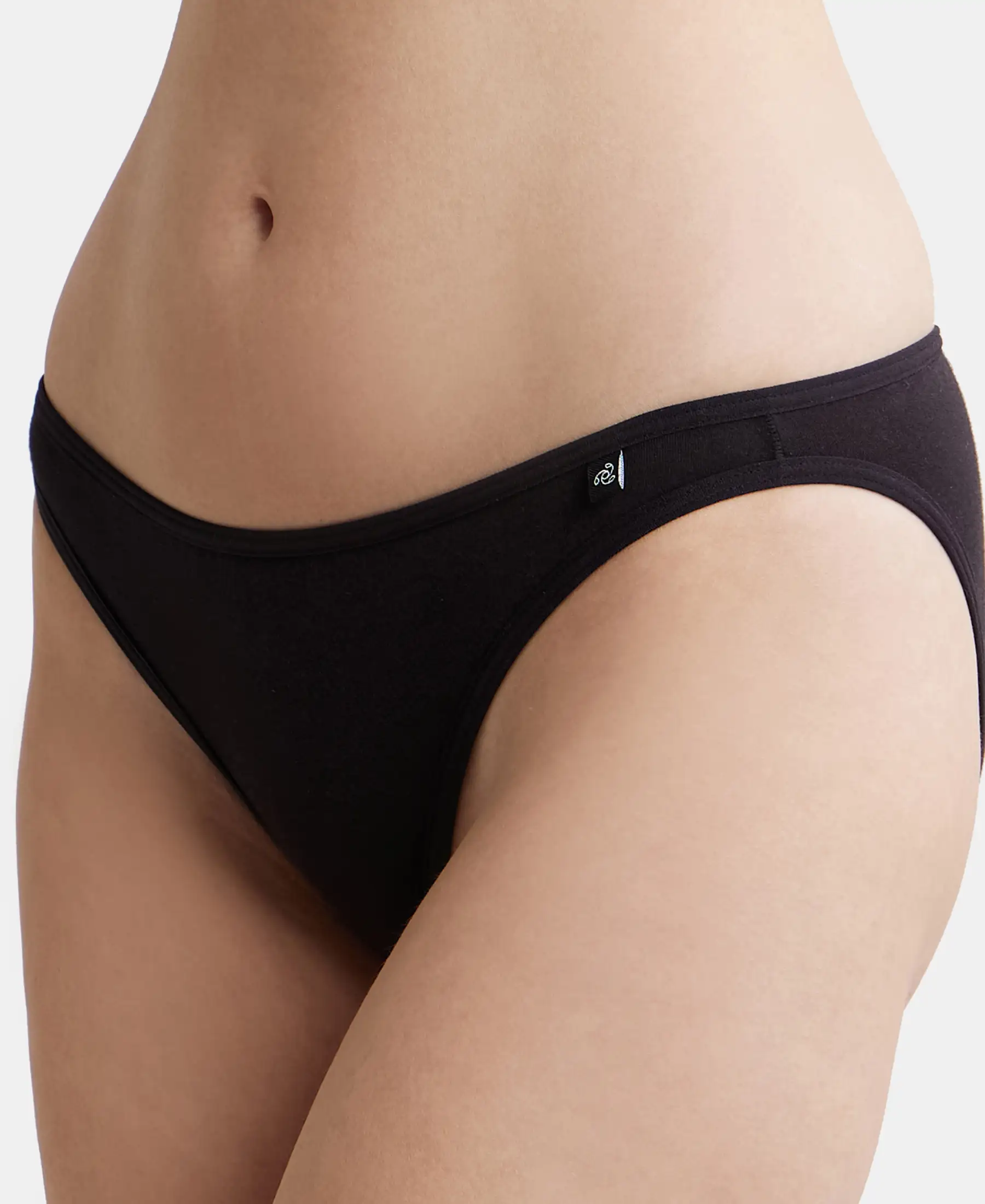 Pack of 2 Super Combed Cotton Elastane Stretch Low Waist Bikini With Concealed Waistband and StayFresh Treatment - Black & Sangria Red - Image 14