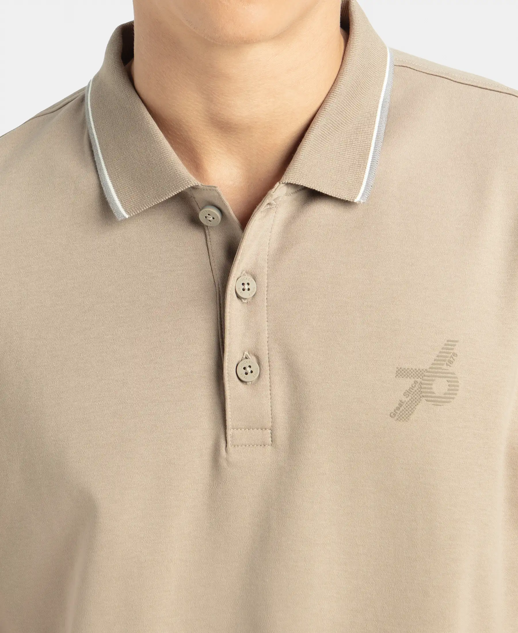 Pack of 2 Super Combed Cotton Rich Solid Half Sleeve Polo T-Shirt - Desert Taupe & Iceberg Green - Image 10