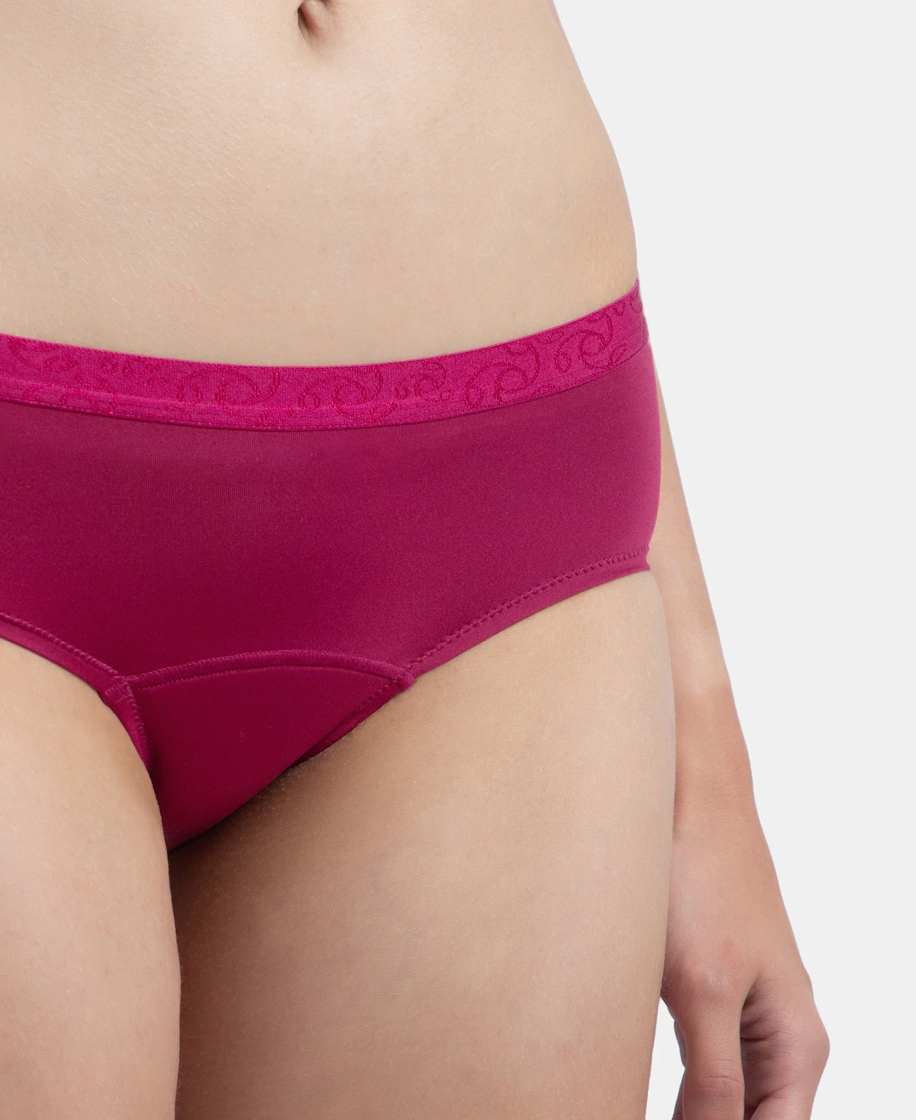 Pack of 2 Tactel Microfiber Elastane Stretch Period Panty with Leak Proof Inner Absorbent Layer and StayFresh Treatment - Anemone & Black - Image 11