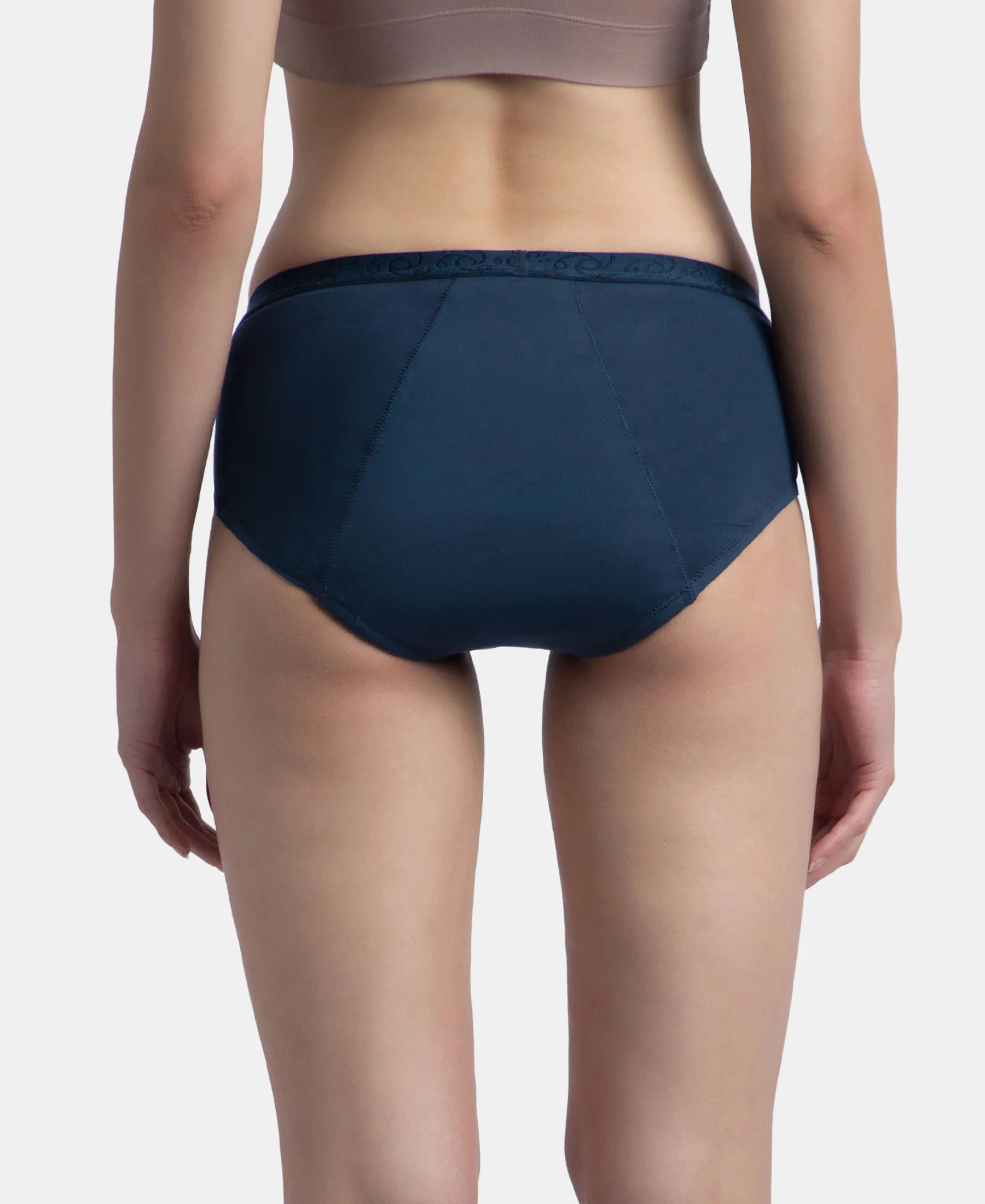 Pack of 2 Tactel Microfiber Elastane Stretch Period Panty with Leak Proof Inner Absorbent Layer and StayFresh Treatment - Black & Navy - Image 9