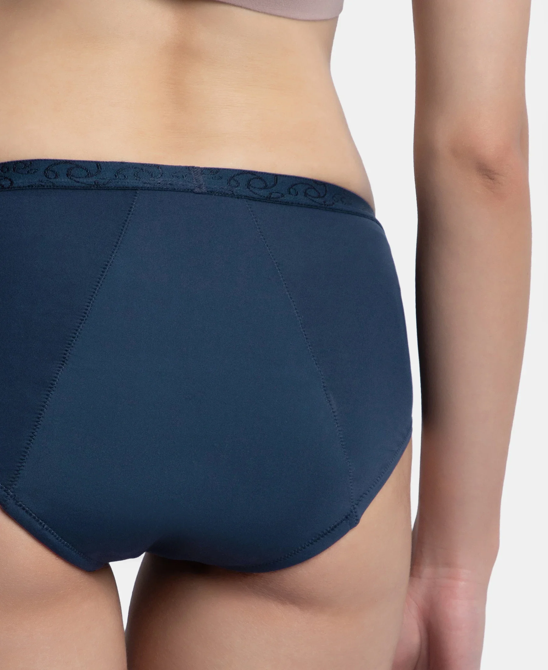 Pack of 2 Tactel Microfiber Elastane Stretch Period Panty with Leak Proof Inner Absorbent Layer and StayFresh Treatment - Navy - Image 9