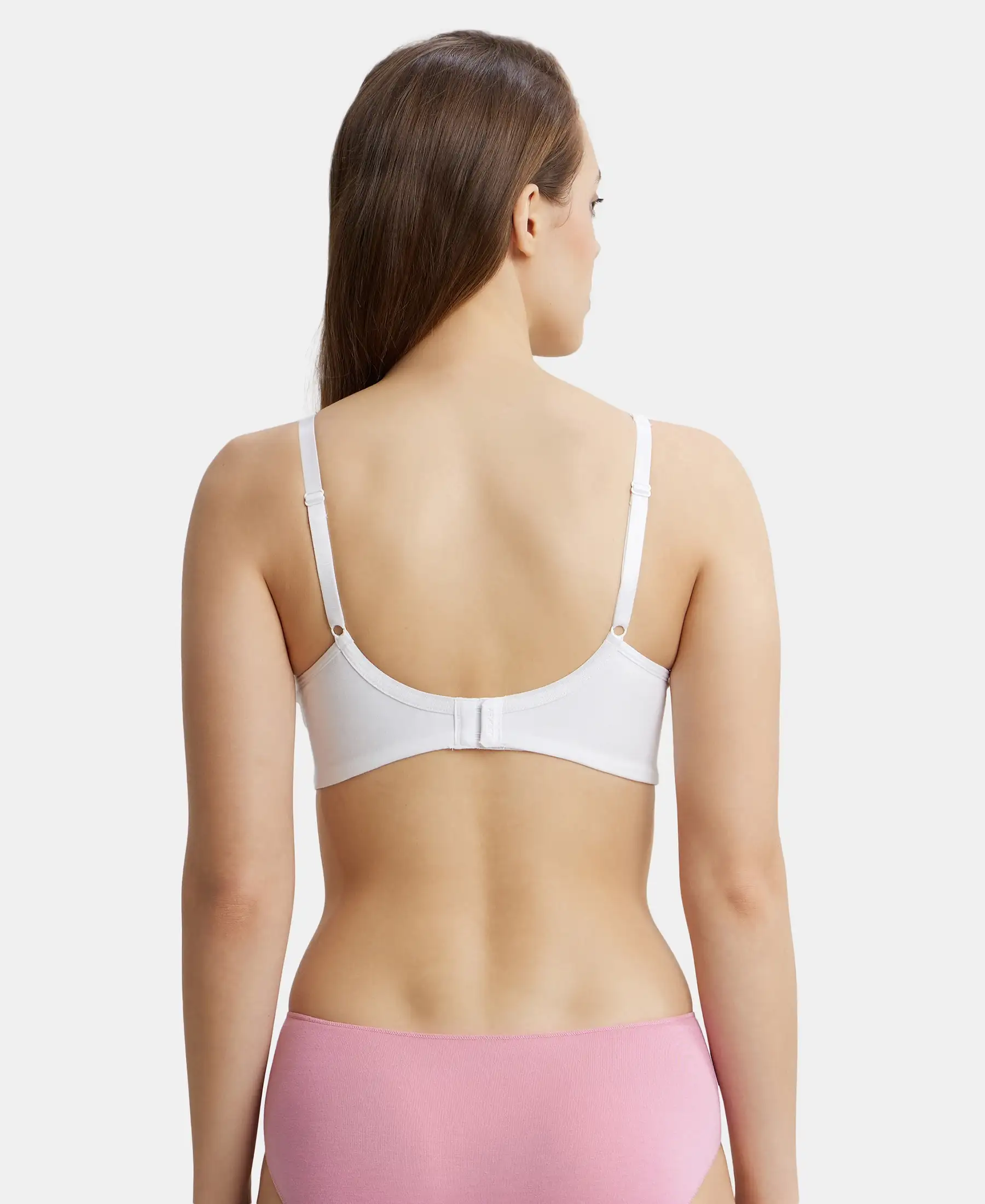 Pack of 2 Wirefree Non Padded Super Combed Cotton Elastane Stretch Full Coverage Everyday Bra with Concealed Shaper Panel - Black & White - Image 3