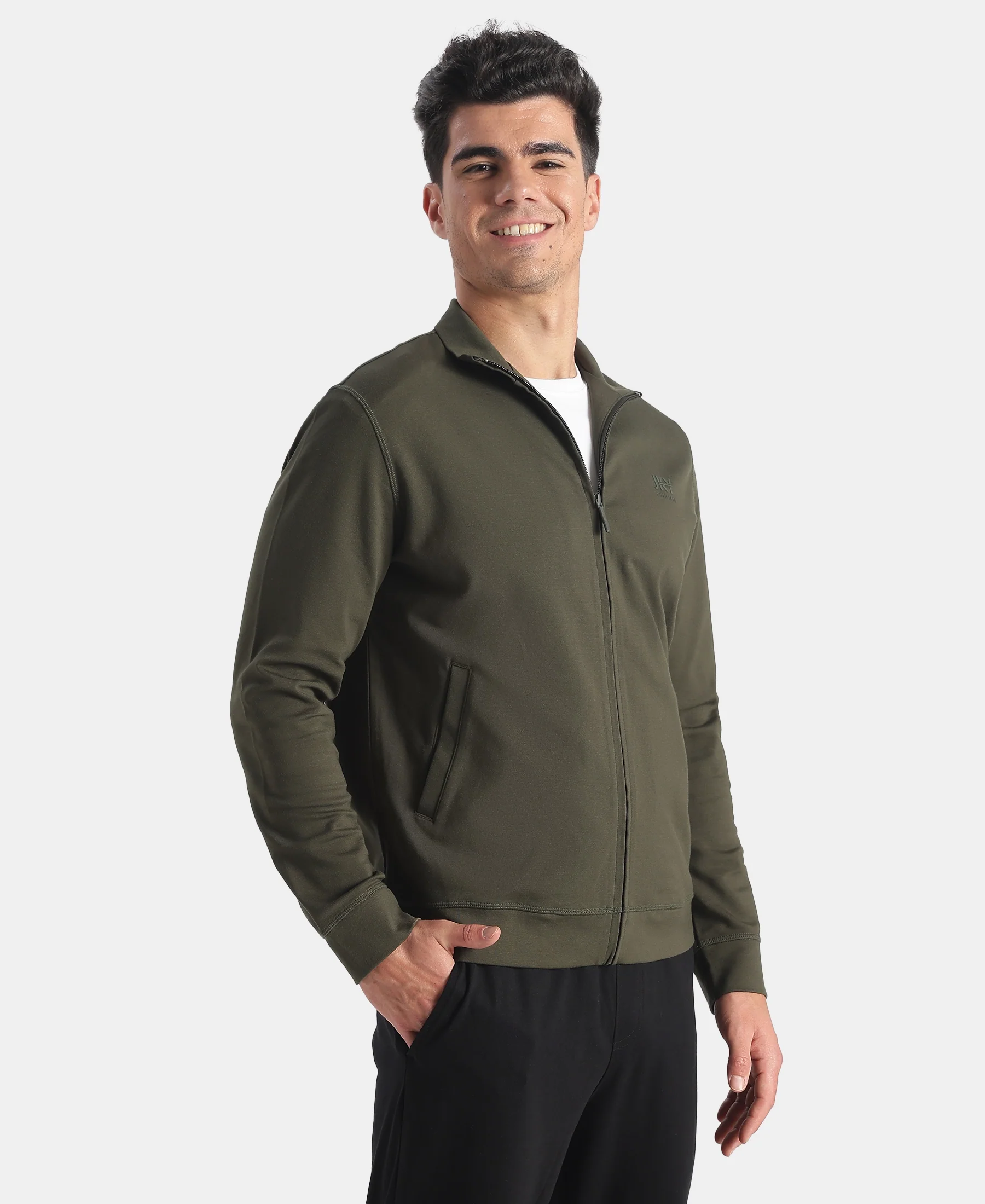 Rayon Nylon Elastane Stretch Jacket with Ribbed Cuffs - Deep Depths - Image 2