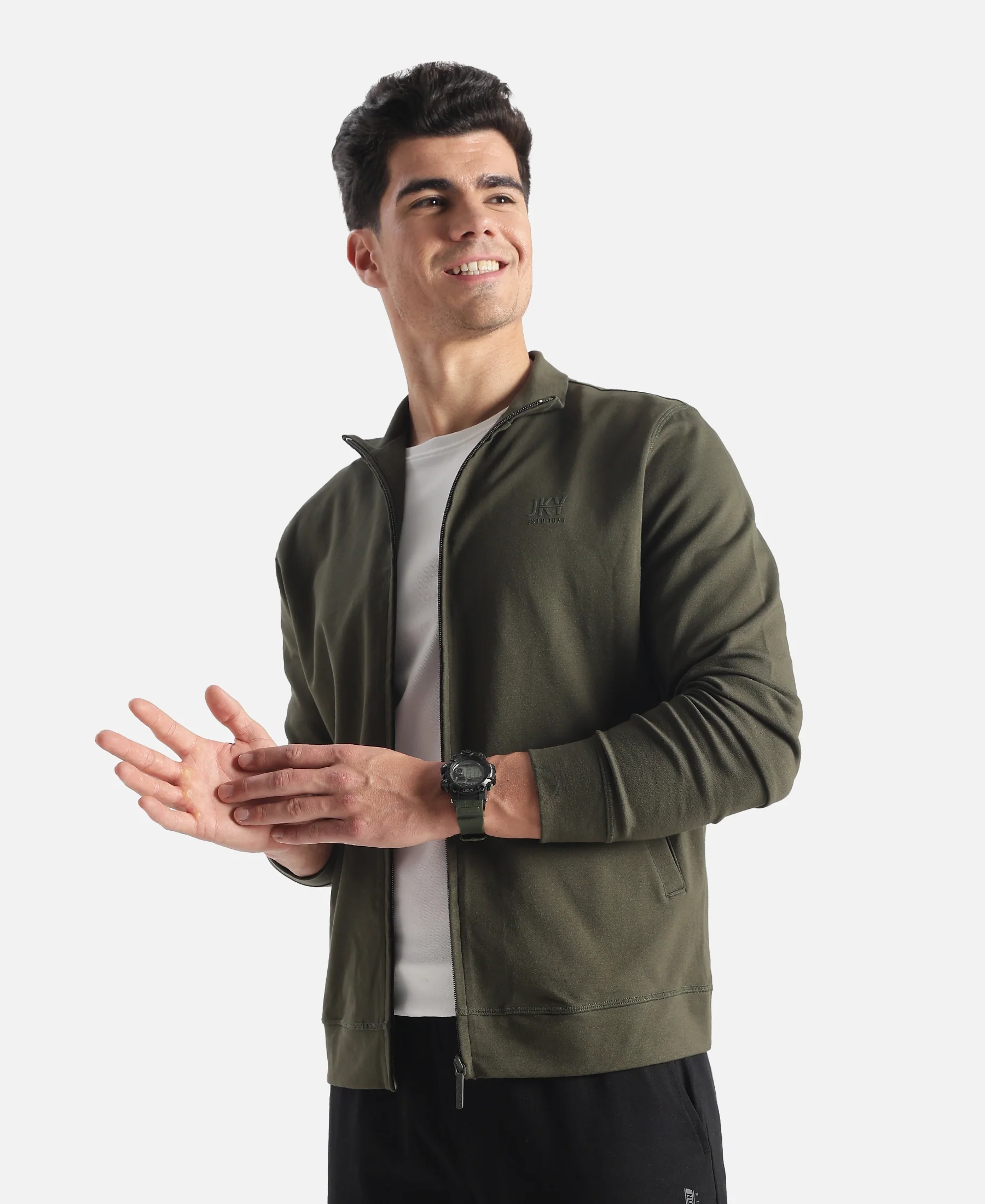 Rayon Nylon Elastane Stretch Jacket with Ribbed Cuffs - Deep Depths - Image 5