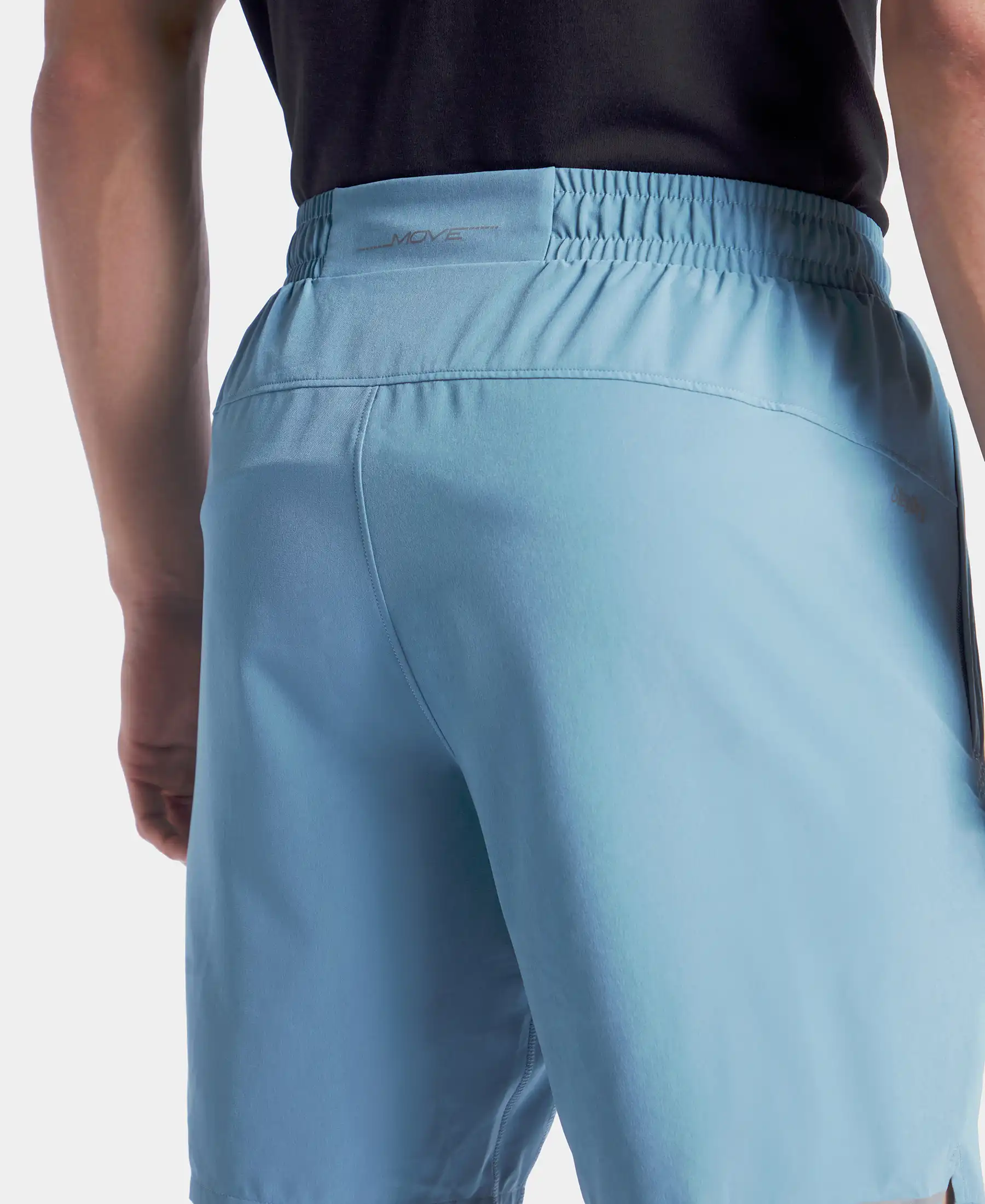 Recycled Microfiber Elastane Stretch Solid Shorts with Zipper Pockets and StayFresh Treatment - Provincial Blue - Image 9