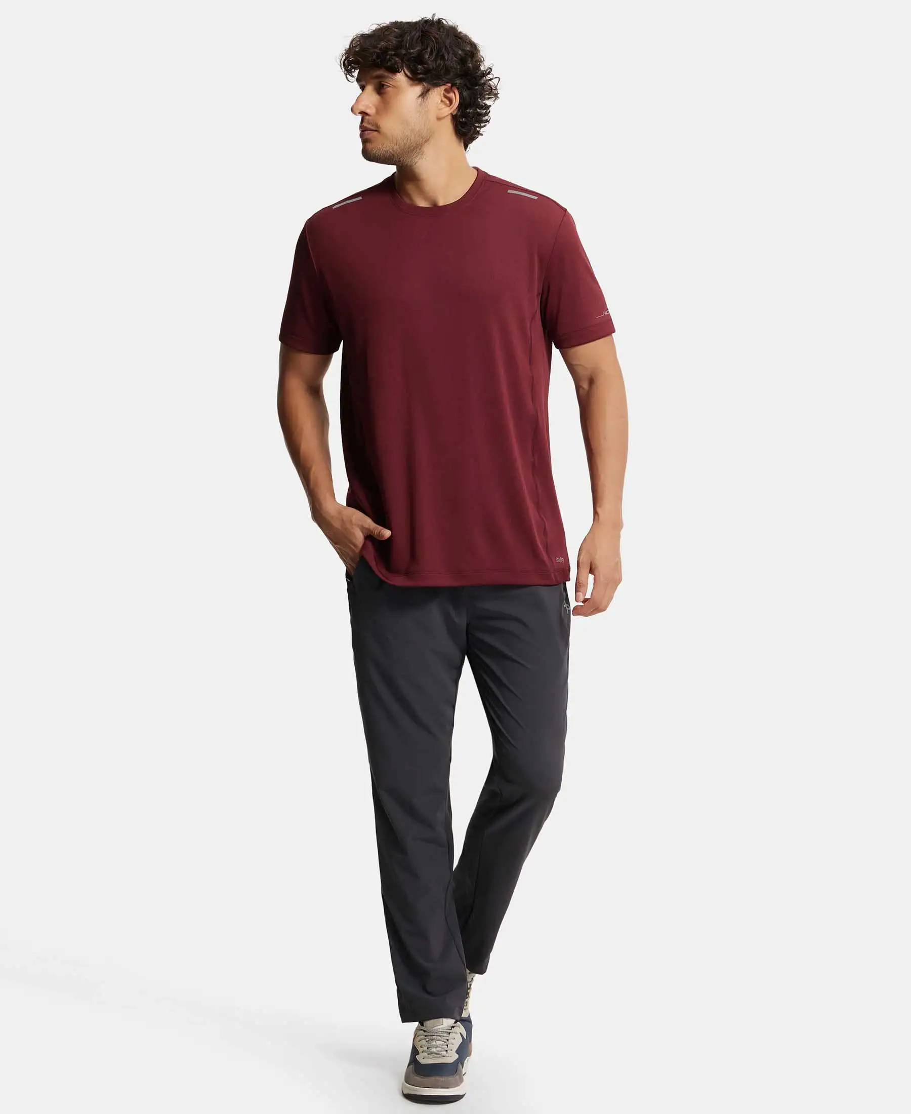 Recycled Microfiber Elastane Stretch Trackpant with Zipper Pockets and StayFresh Treatment - Graphite - Image 4