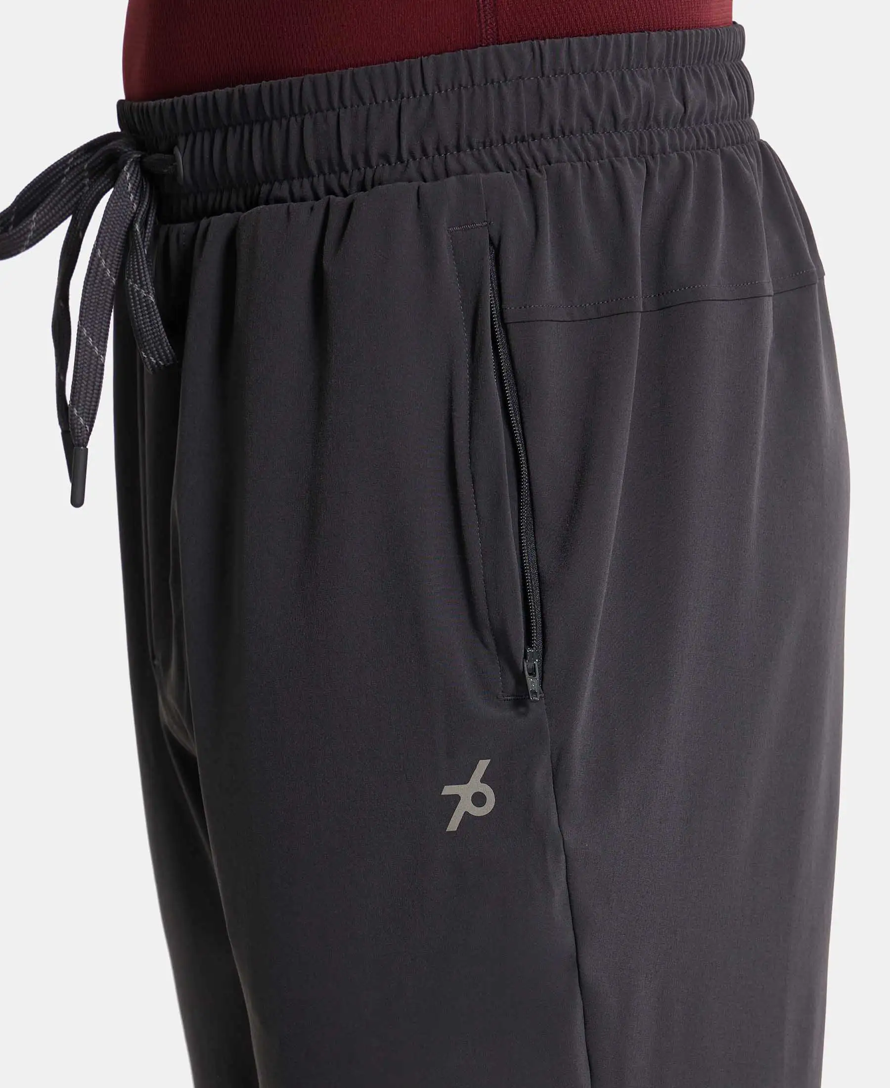Recycled Microfiber Elastane Stretch Trackpant with Zipper Pockets and StayFresh Treatment - Graphite - Image 7