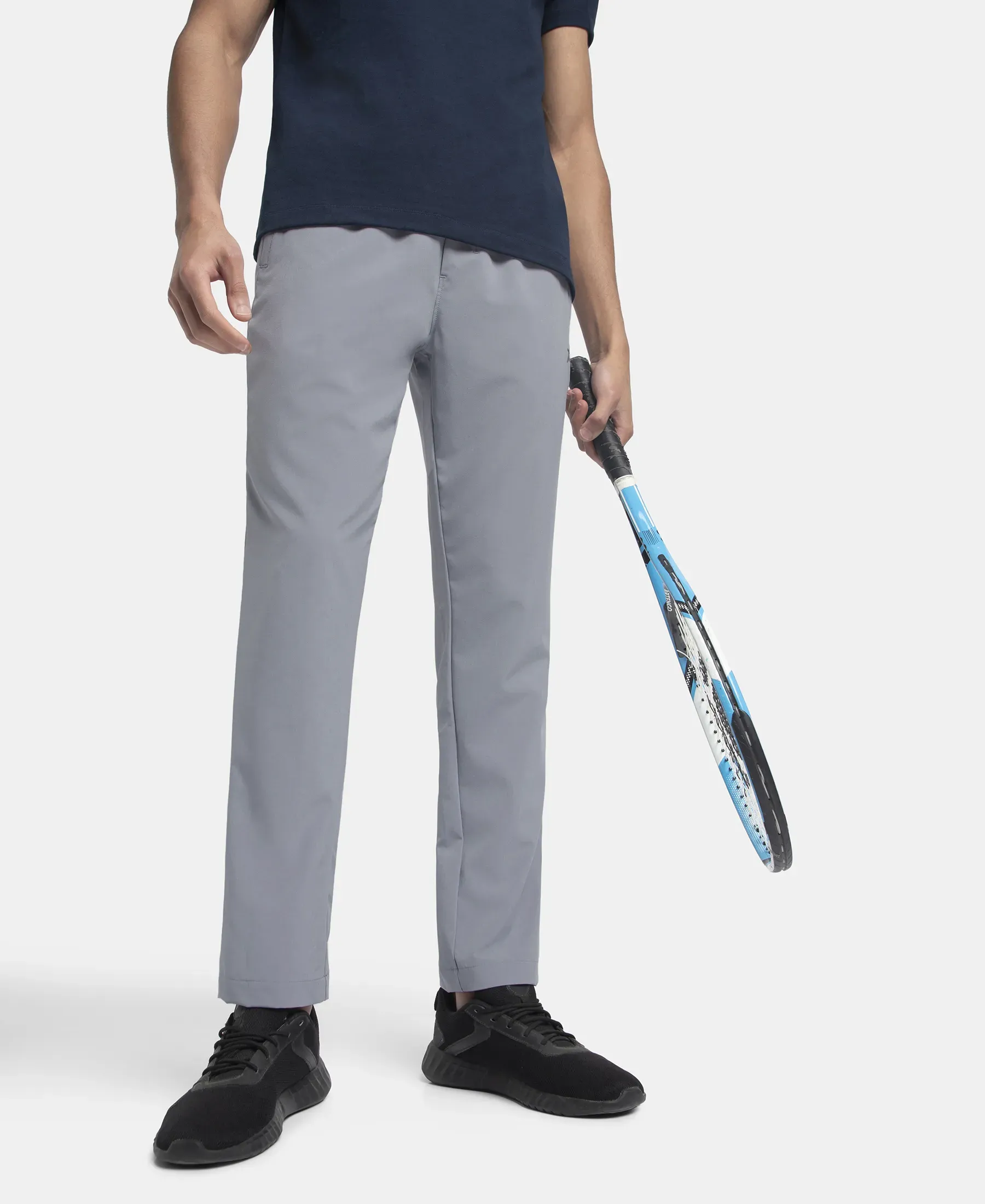 Recycled Microfiber Elastane Stretch Trackpant with Zipper Pockets and StayFresh Treatment - Weathervane - Image 5