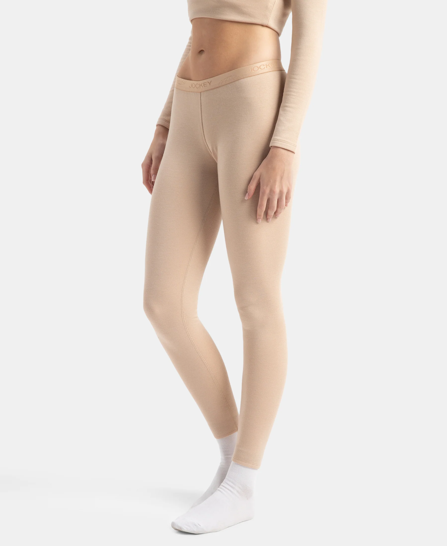Ultra Warmth Soft Touch Microfiber Elastane Stretch Fleece Fabric Thermal Leggings with StayWarm Technology - Skin - Image 2