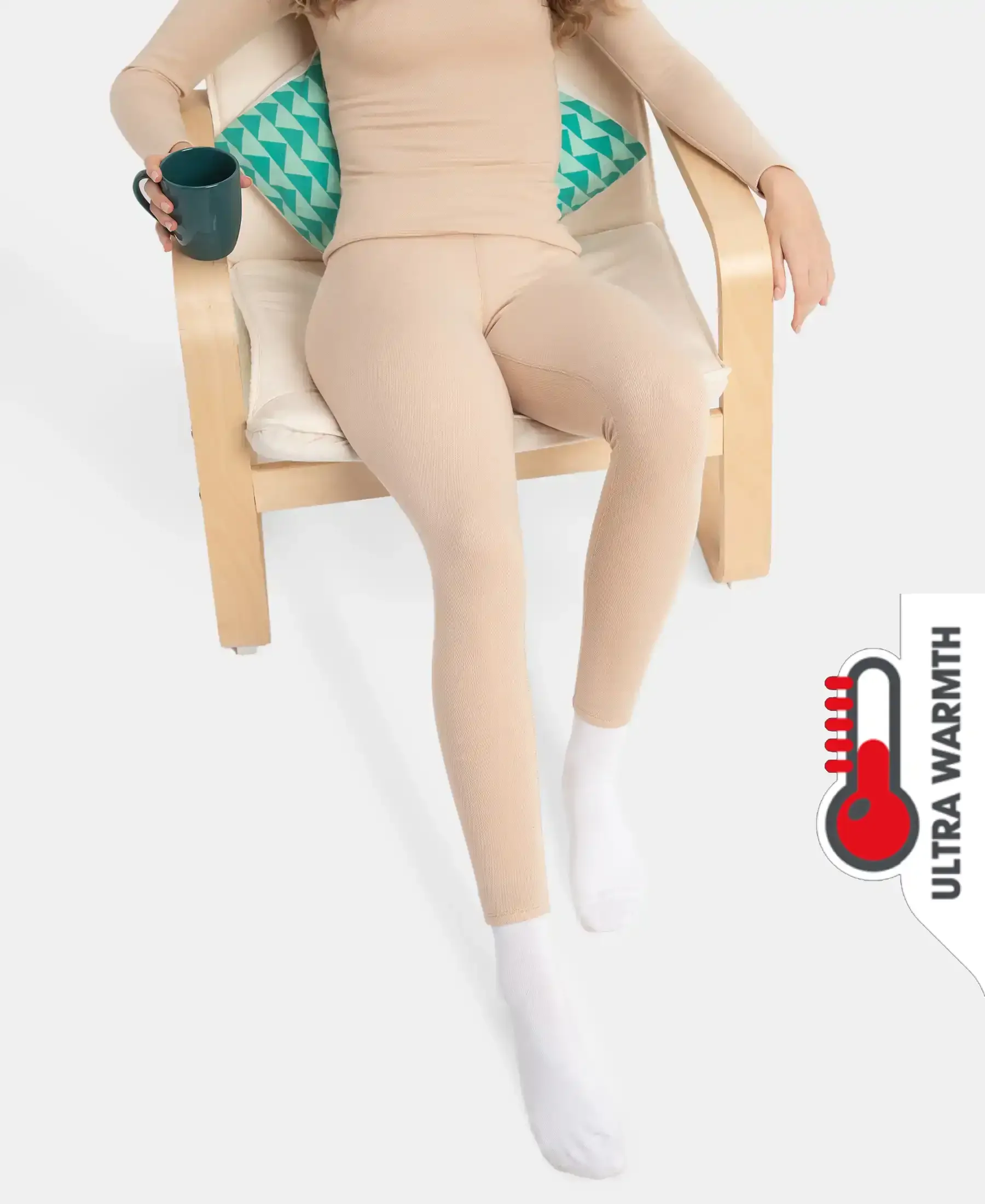 Ultra Warmth Soft Touch Microfiber Elastane Stretch Fleece Fabric Thermal Leggings with StayWarm Technology - Skin - Image 5