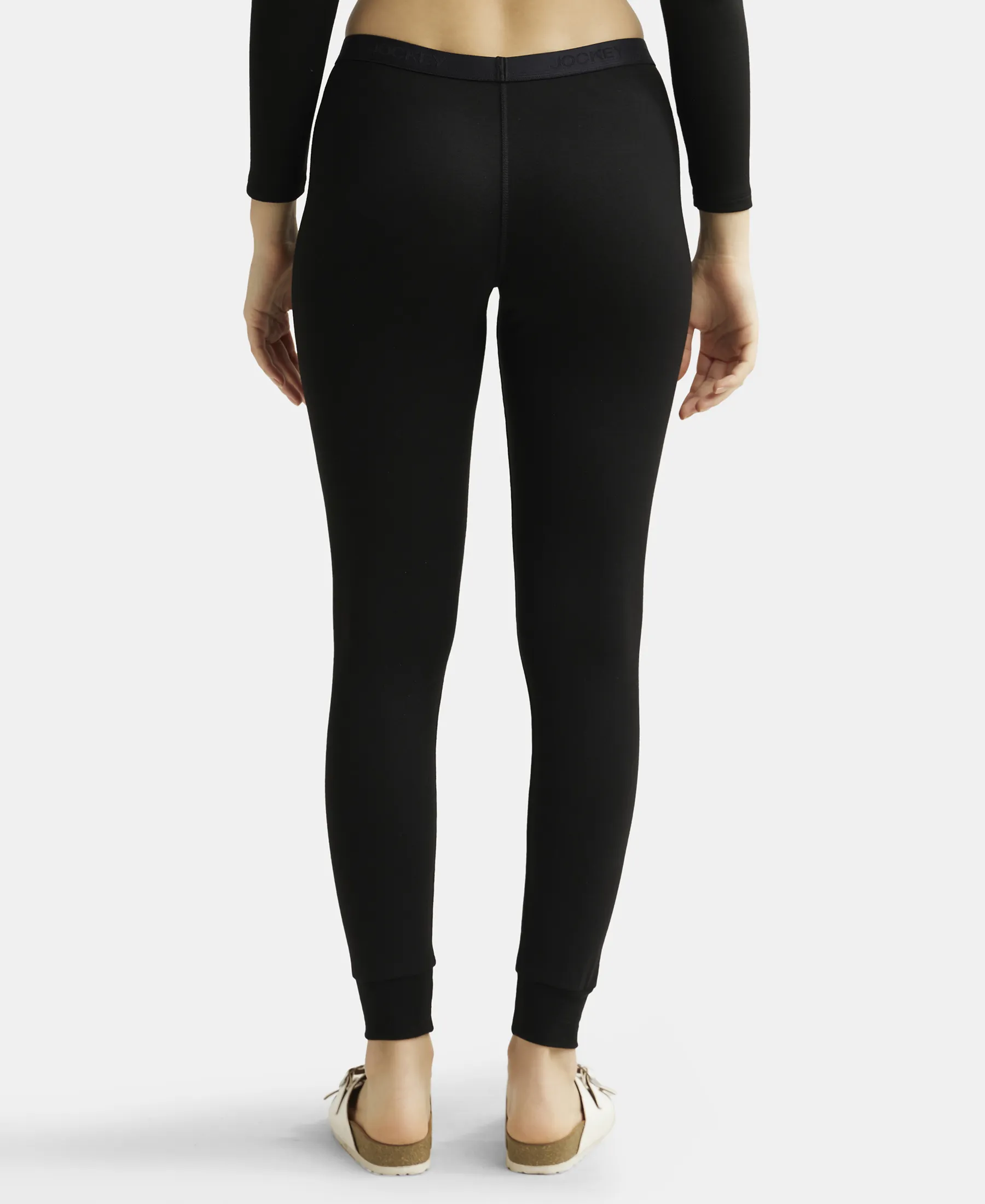 Warmth Soft Touch Microfiber Elastane Stretch Leggings with StayWarm Technology - Black - Image 3