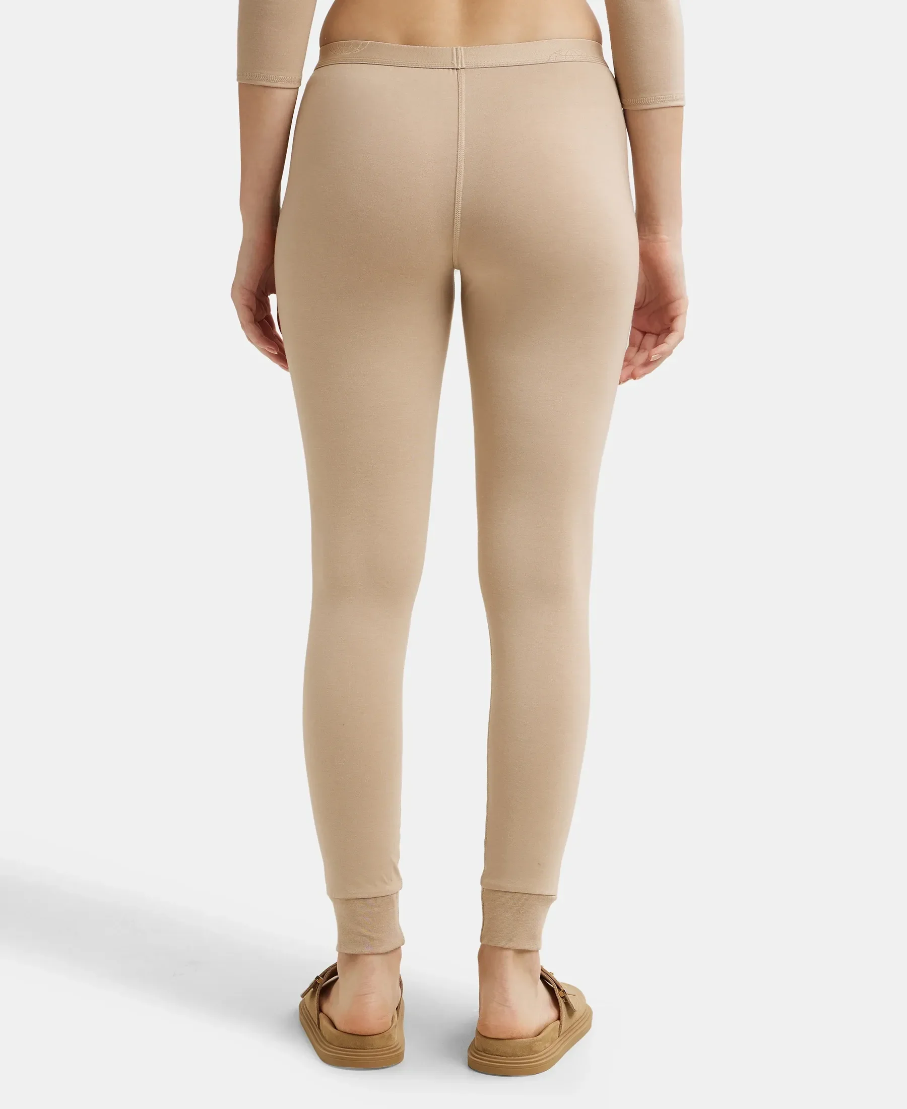 Warmth Soft Touch Microfiber Elastane Stretch Leggings with StayWarm Technology - Skin - Image 3