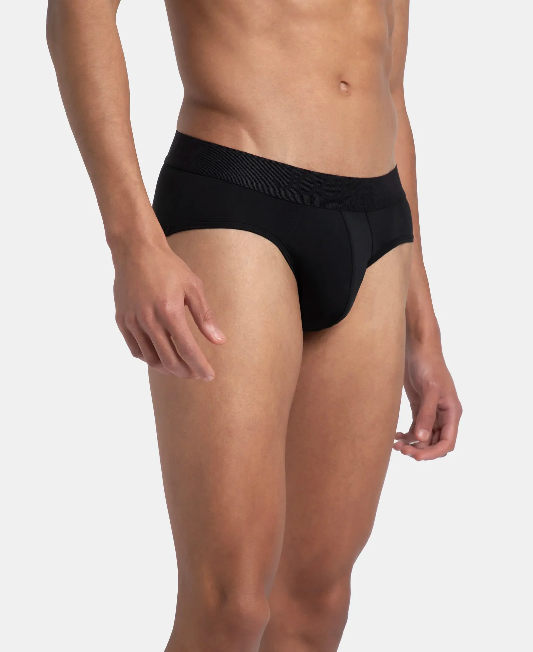 Soft Touch Recycled Microfiber Elastane Stretch Brief with Ultrasoft Waistband - Black - Image 2