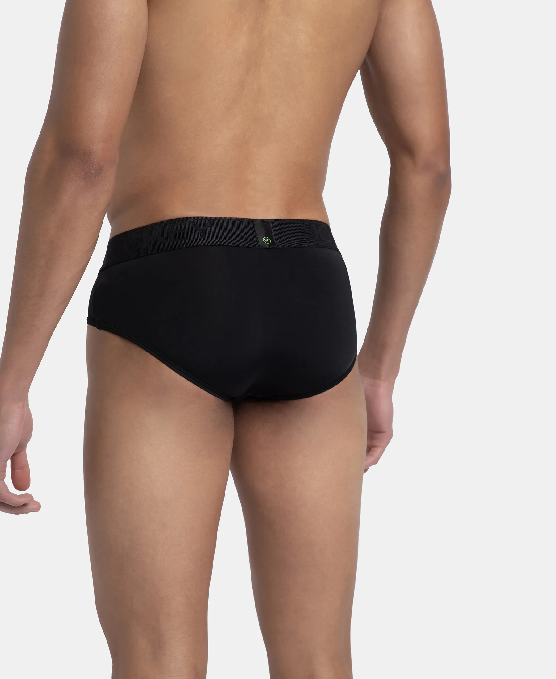 Soft Touch Recycled Microfiber Elastane Stretch Brief with Ultrasoft Waistband - Black - Image 3
