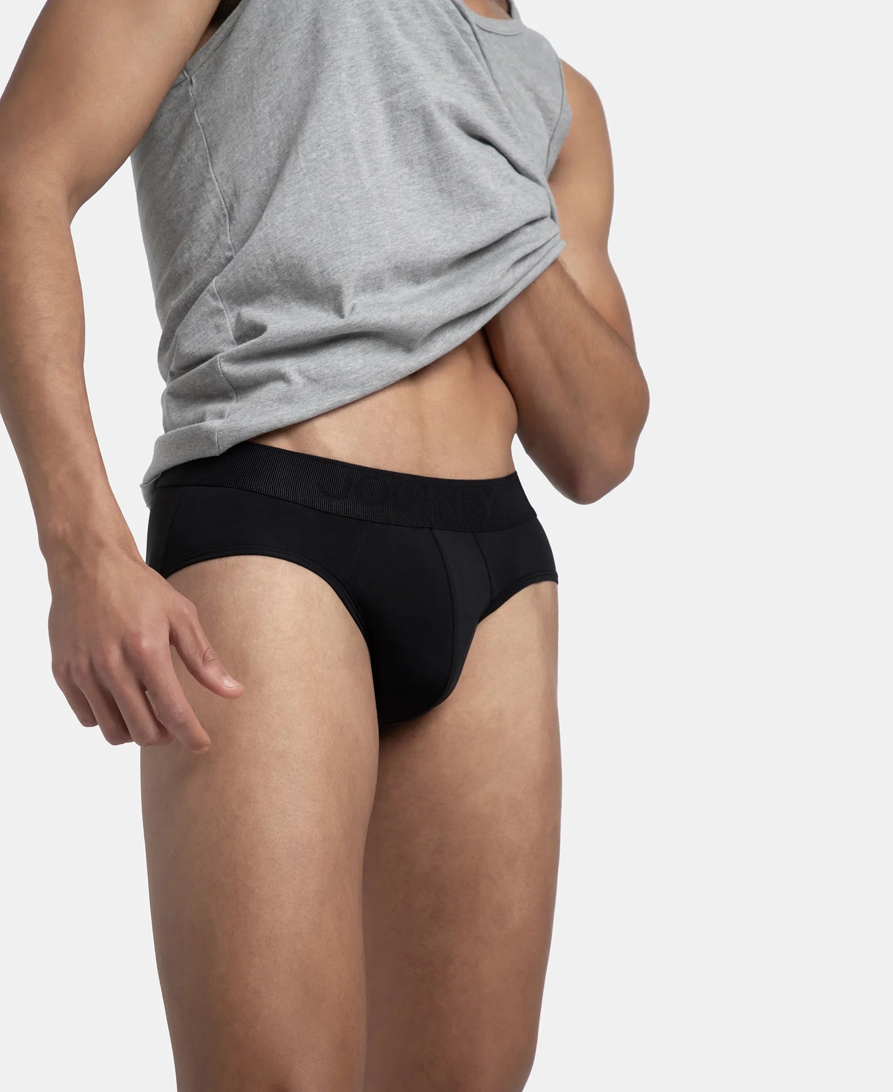 Soft Touch Recycled Microfiber Elastane Stretch Brief with Ultrasoft Waistband - Black - Image 5