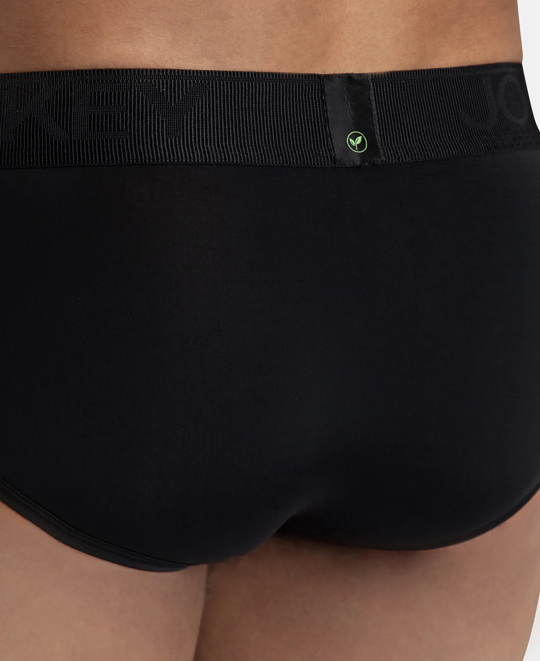 Soft Touch Recycled Microfiber Elastane Stretch Brief with Ultrasoft Waistband - Black - Image 7