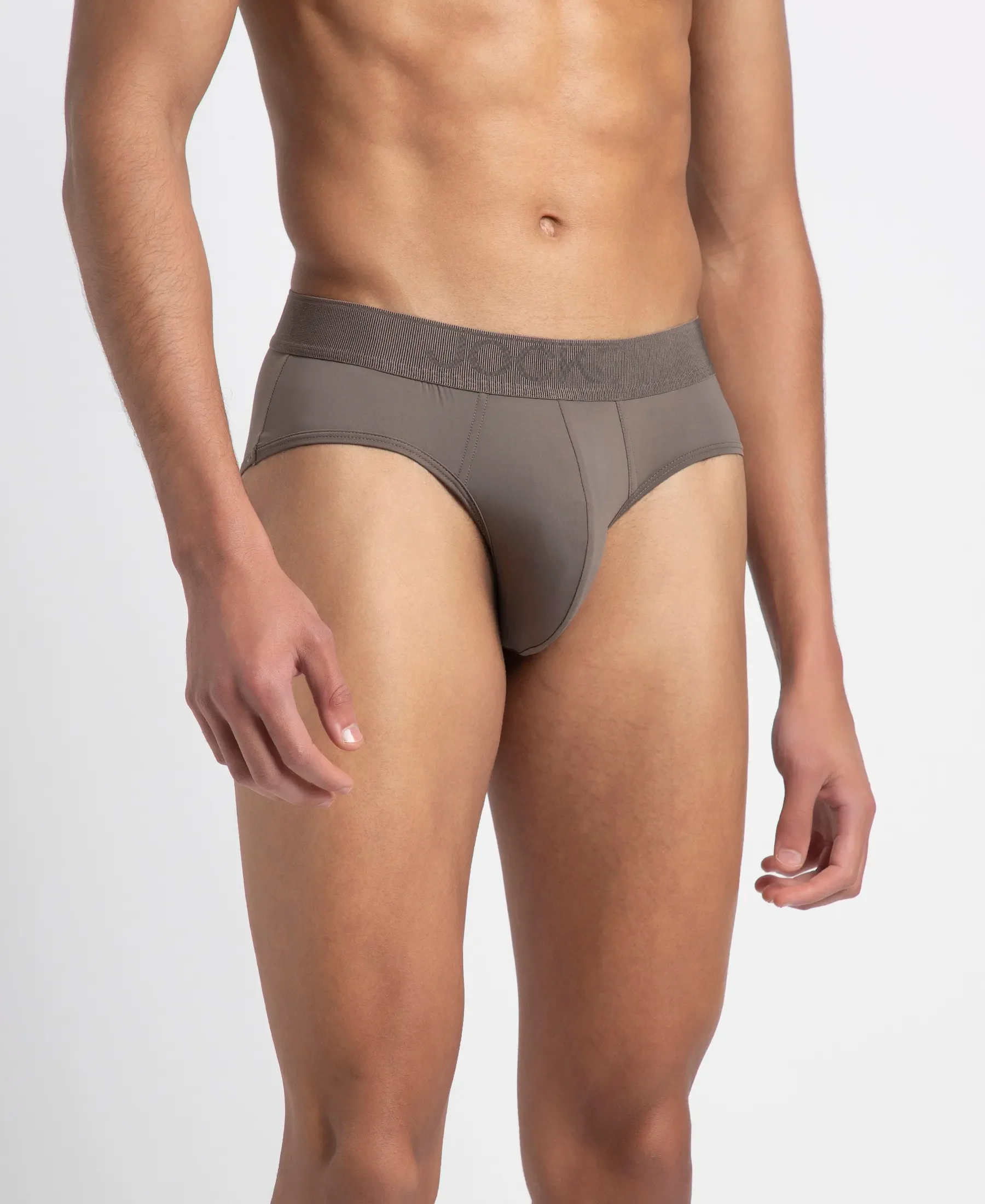 Soft Touch Recycled Microfiber Elastane Stretch Brief with Ultrasoft Waistband - Dark Khaki - Image 2