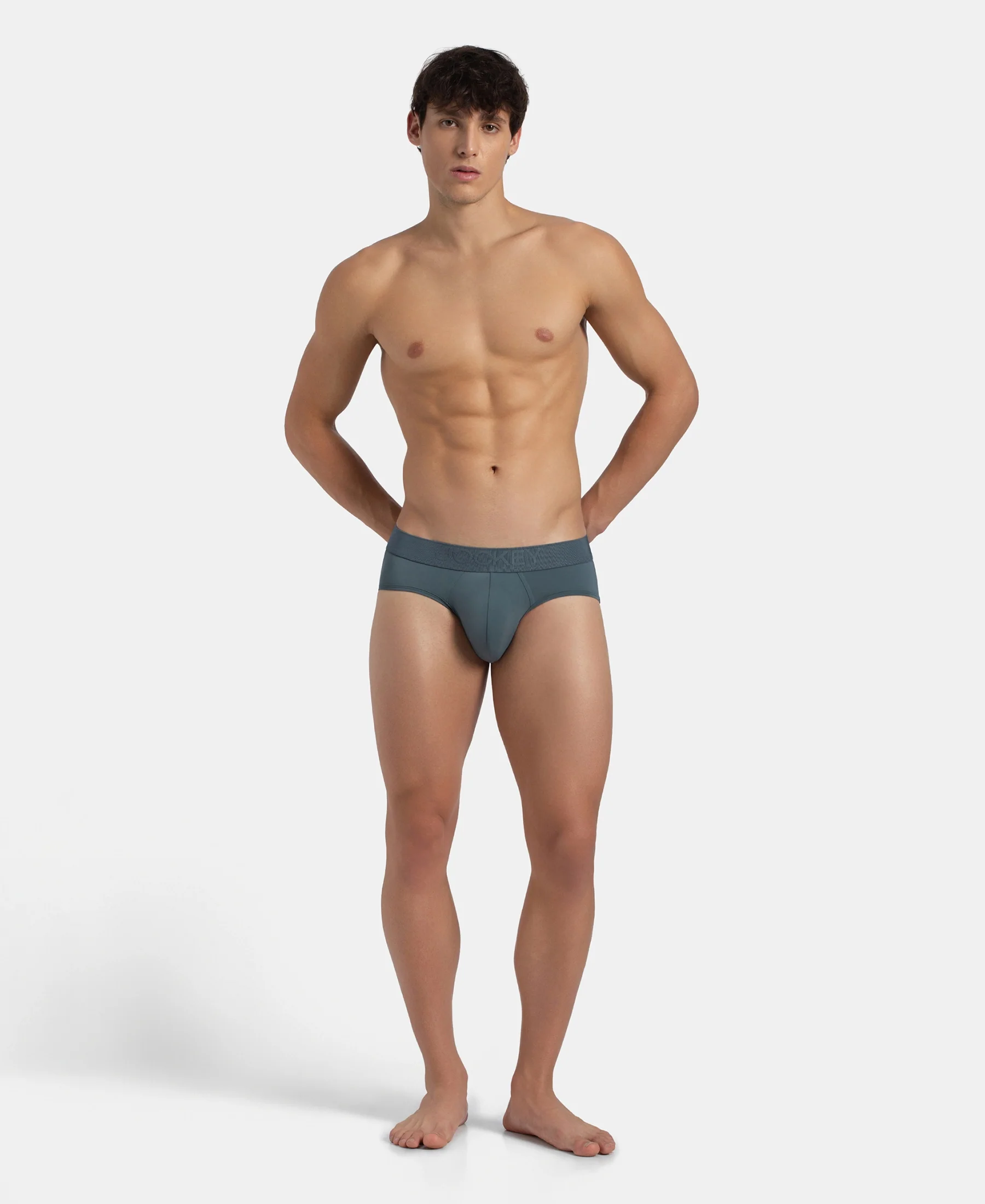 Soft Touch Recycled Microfiber Elastane Stretch Brief with Ultrasoft Waistband - Stormy Weather - Image 6