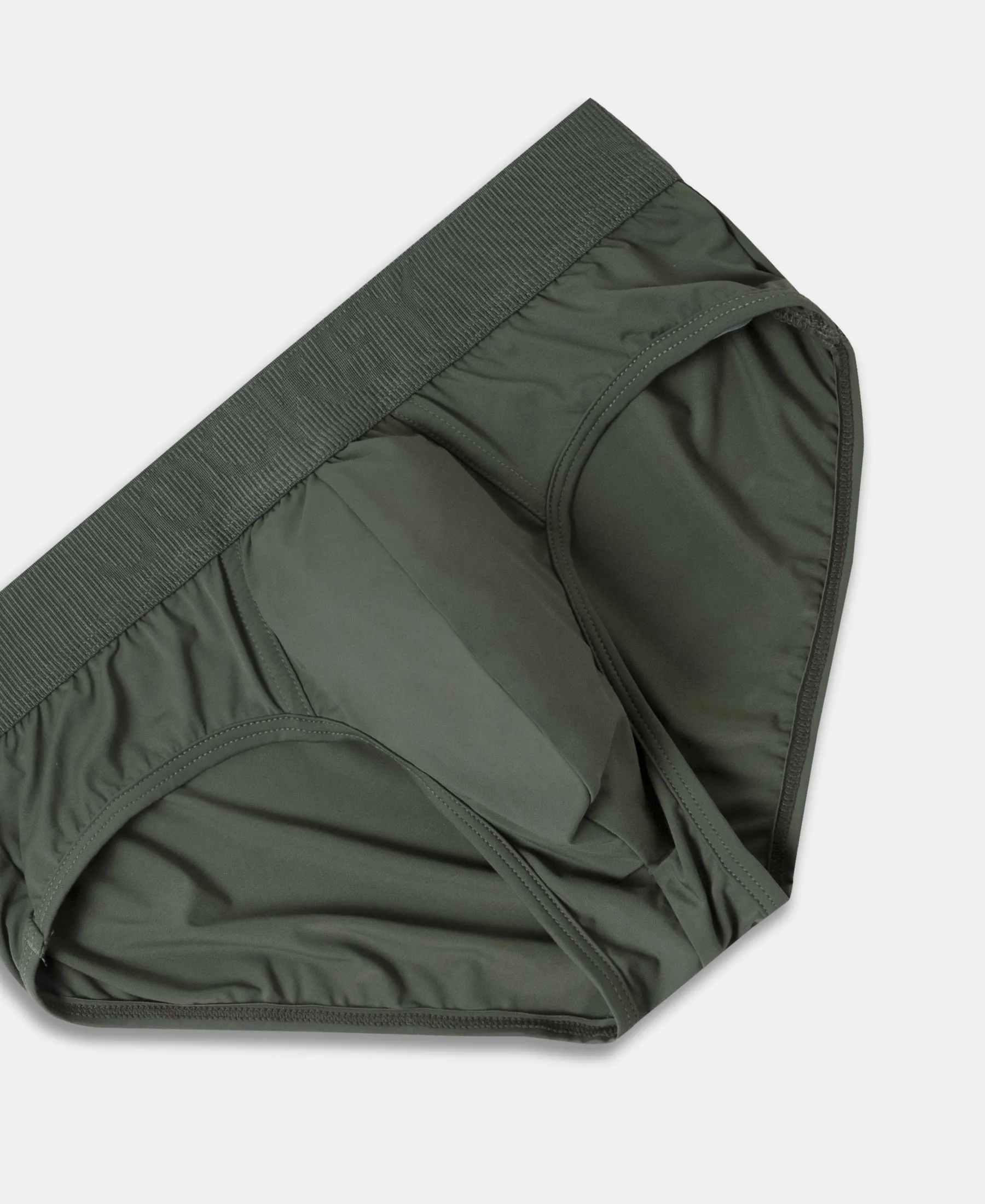 Soft Touch Recycled Microfiber Elastane Stretch Brief with Ultrasoft Waistband - Thyme - Image 8