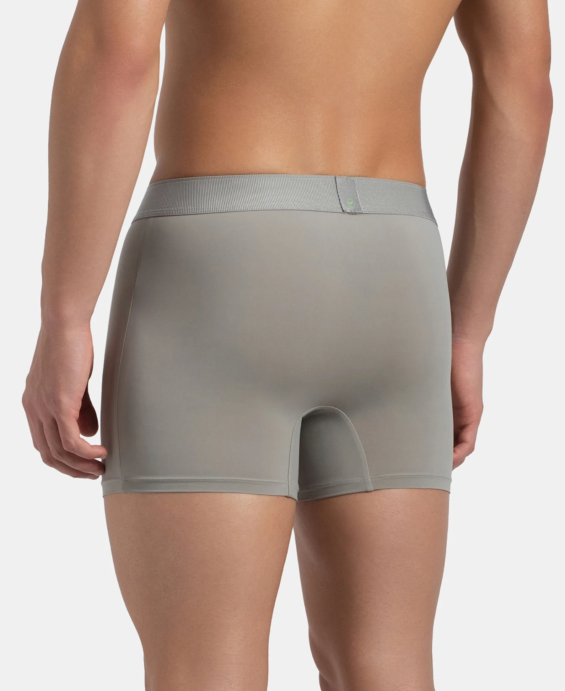 Soft Touch Recycled Microfiber Elastane Stretch Trunk with Ultrasoft Waistband - Bright Light Grey - Image 3