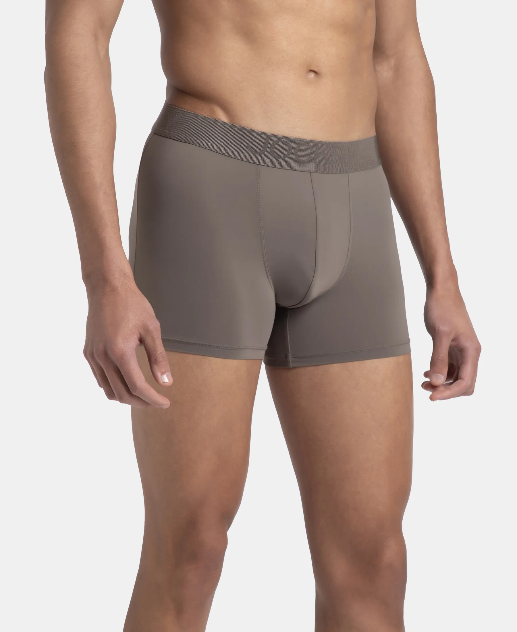 Soft Touch Recycled Microfiber Elastane Stretch Trunk with Ultrasoft Waistband - Dark Khaki - Image 2