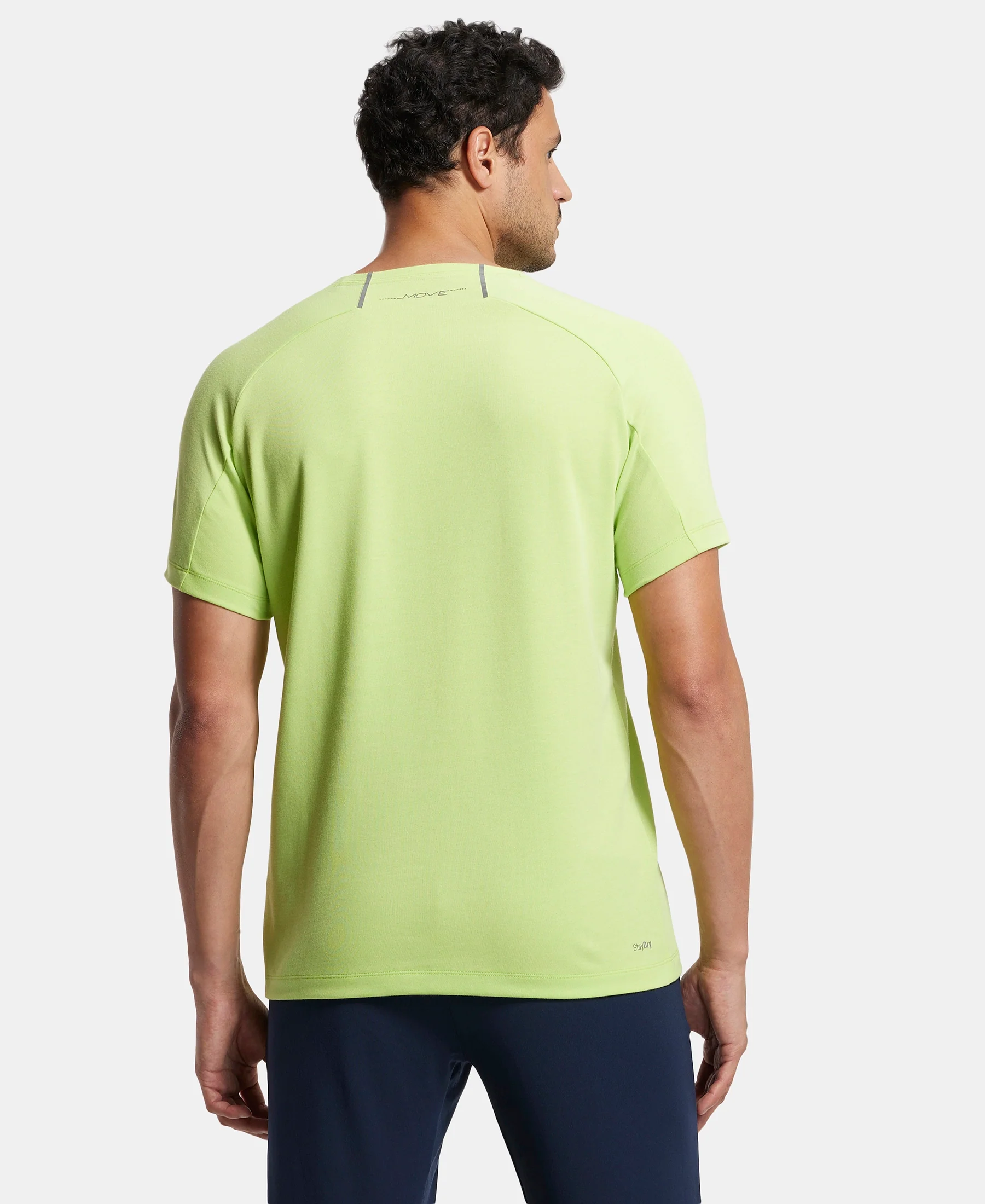 Super Combed Cotton Blend Graphic Printed Round Neck Half Sleeve T-Shirt with Stay Fresh Treatment - Green Glow Printed - Image 3