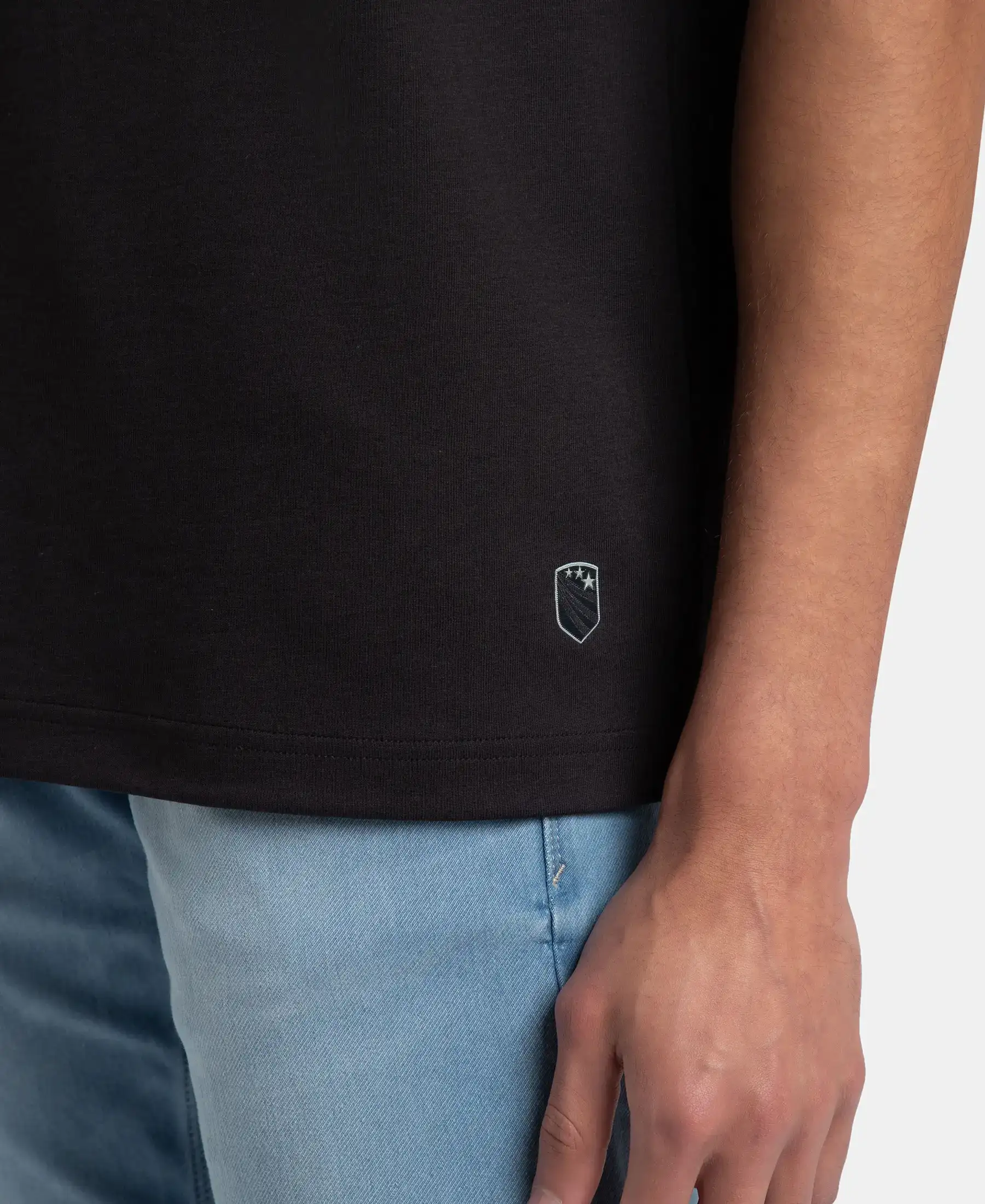 Super Combed Cotton Blend Oversized T-Shirt with StayFresh Treatment - Black - Image 7