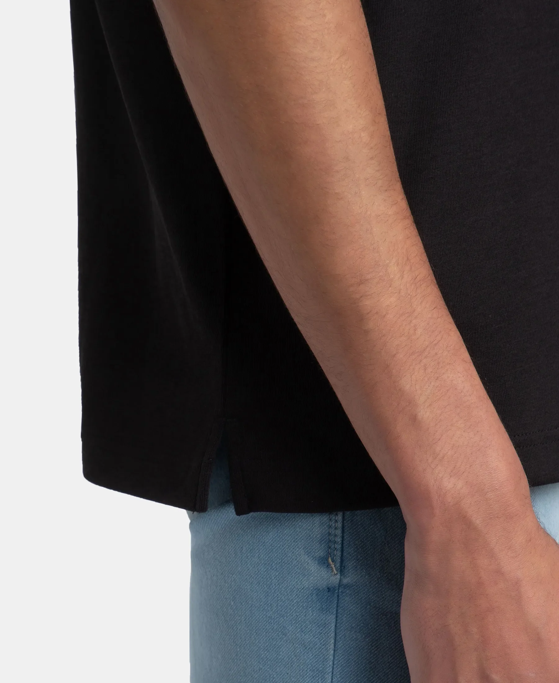 Super Combed Cotton Blend Oversized T-Shirt with StayFresh Treatment - Black - Image 8
