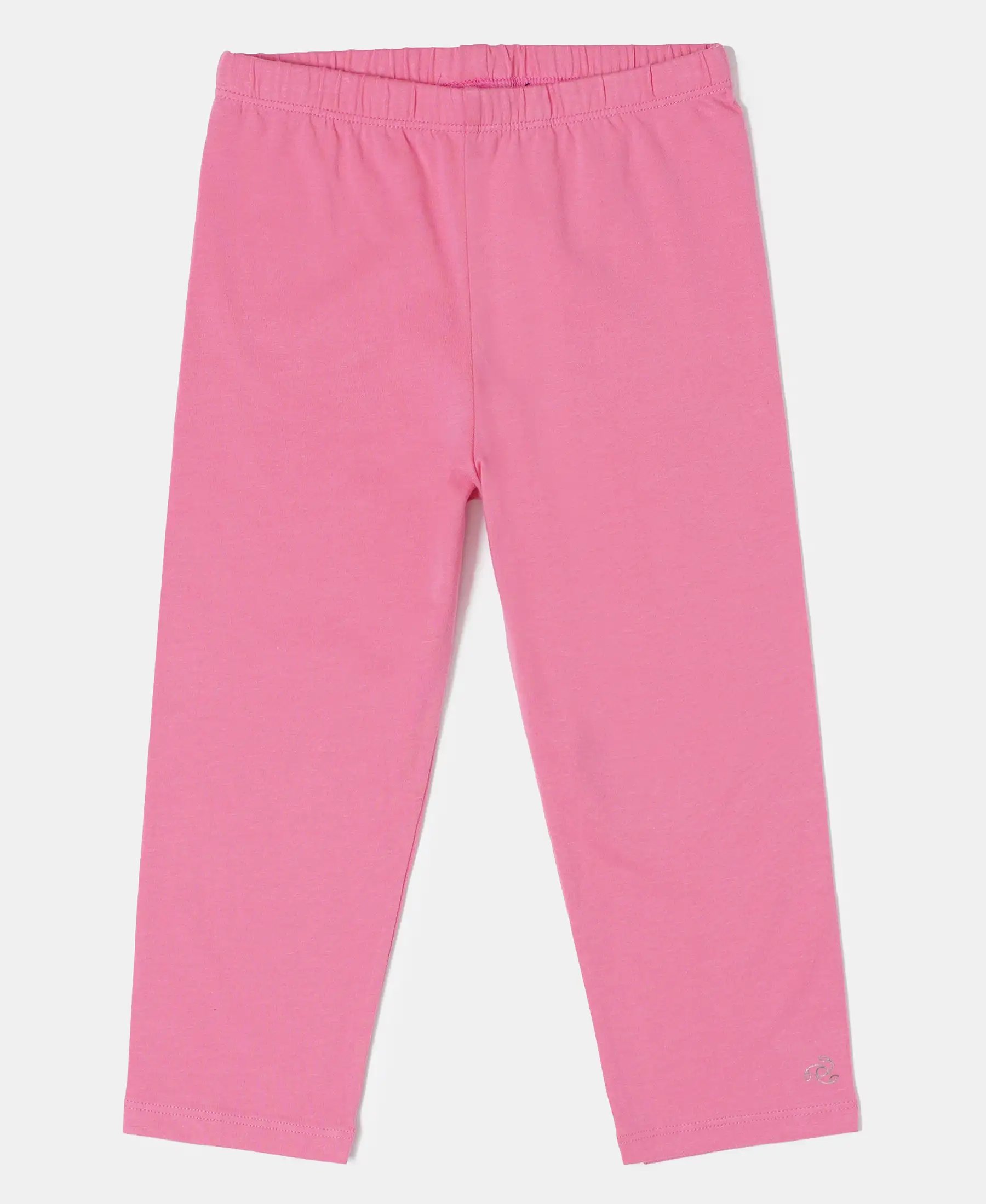 Girl's Super Combed Cotton Elastane Stretch Capri - Pink Carnation