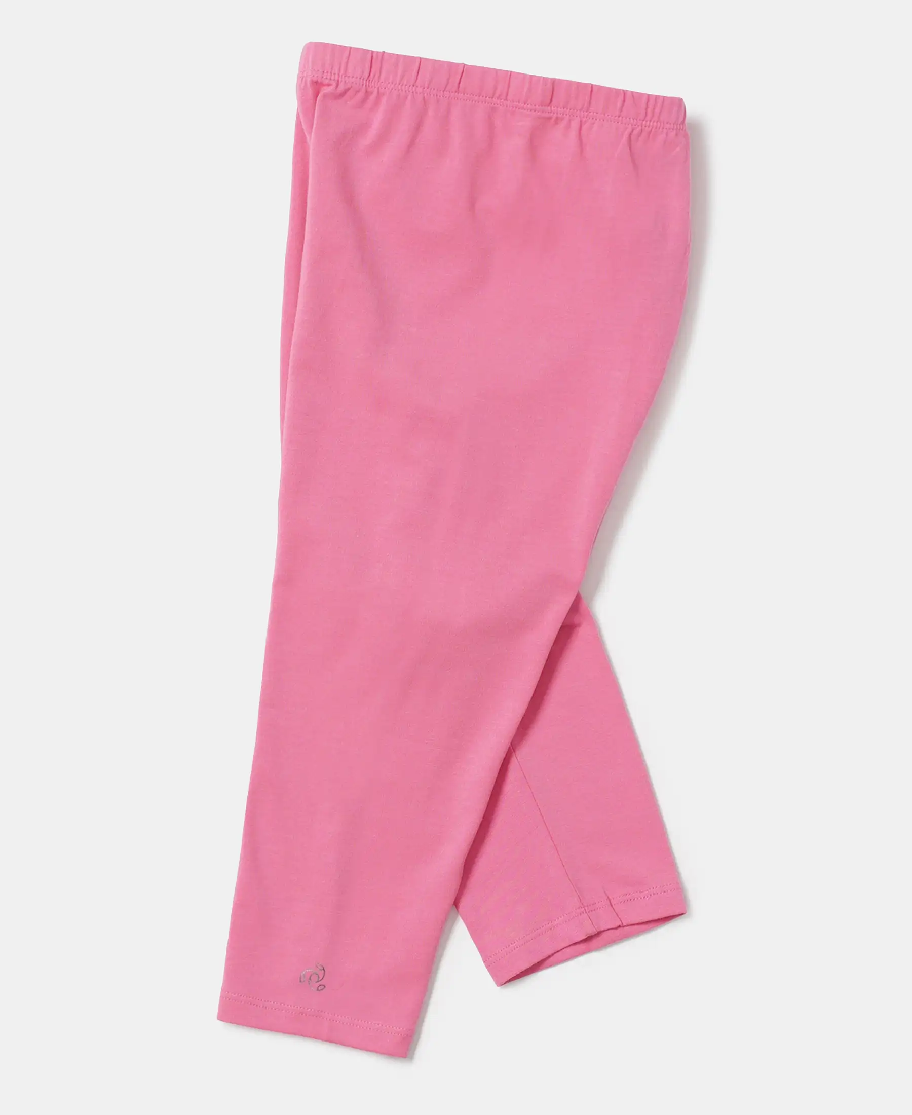 Girl's Super Combed Cotton Elastane Stretch Capri - Pink Carnation - Image 5