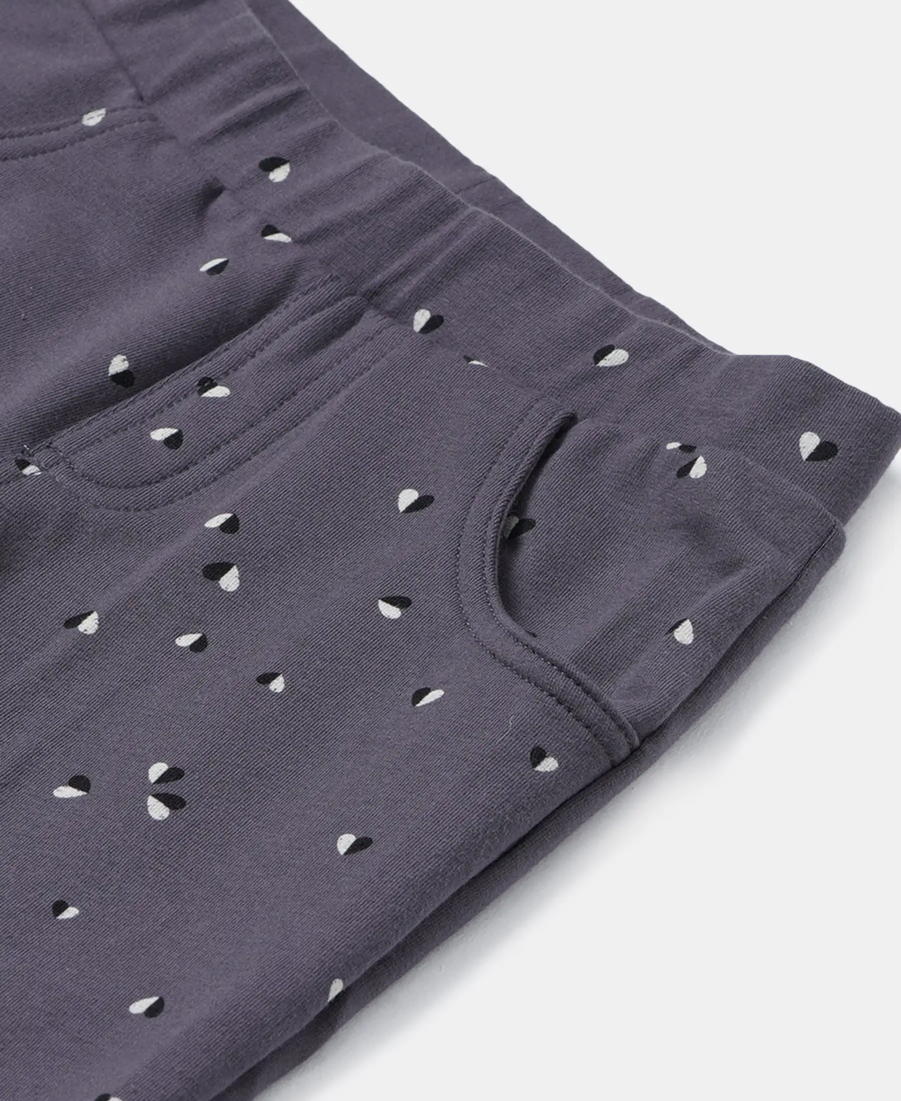 Girl's Super Combed Cotton Elastane Stretch French Terry Printed Jeggings - Periscope Print - Image 3