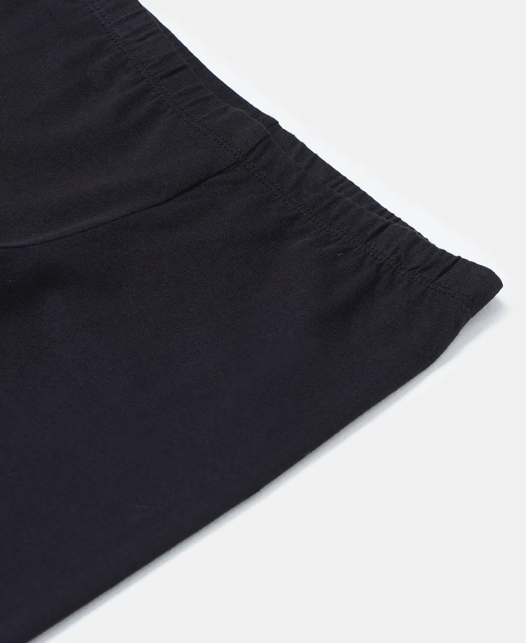Girl's Super Combed Cotton Elastane Stretch Leggings - Black - Image 3
