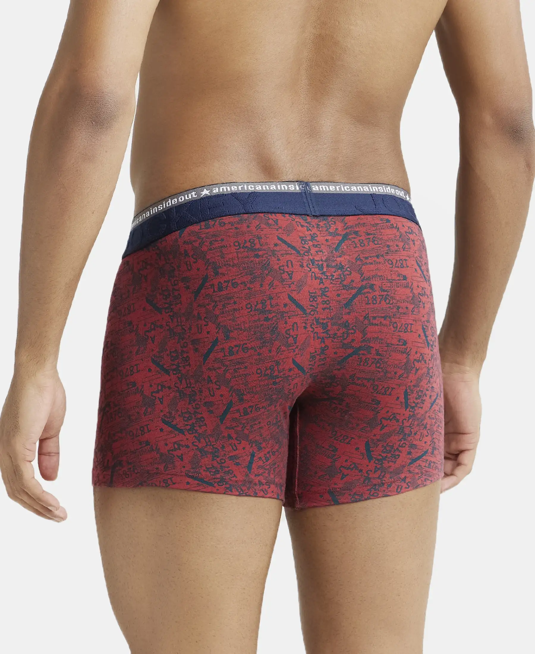 Super Combed Cotton Elastane Stretch Printed Trunk with Ultrasoft Waistband - Assorted (Pack of 2) - Image 3