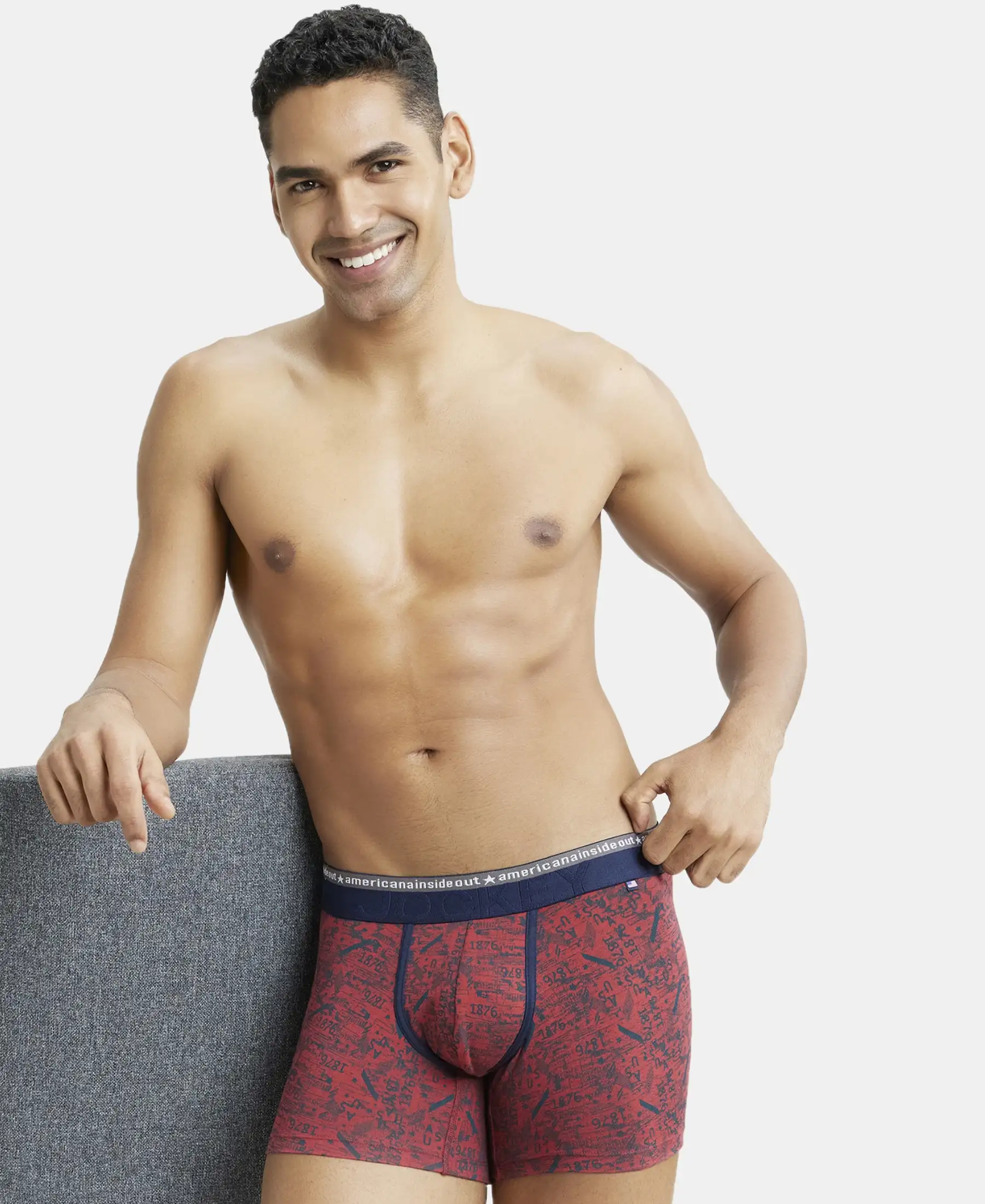 Super Combed Cotton Elastane Stretch Printed Trunk with Ultrasoft Waistband - Assorted (Pack of 2) - Image 7